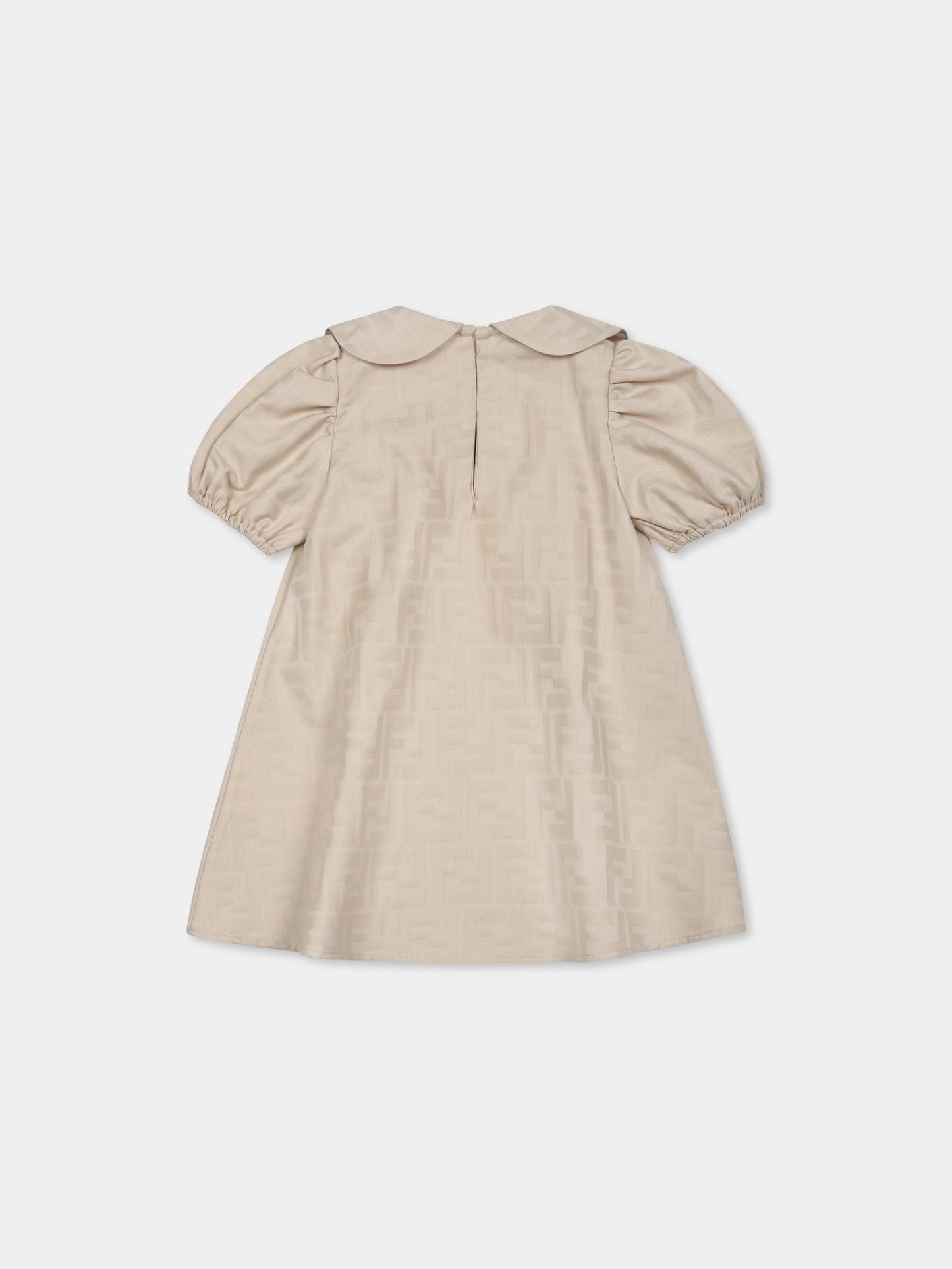 Beige dress for baby girl with FF