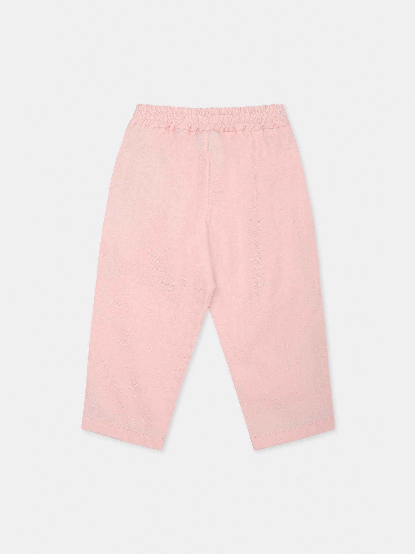 Pink trousers for baby girl with FF