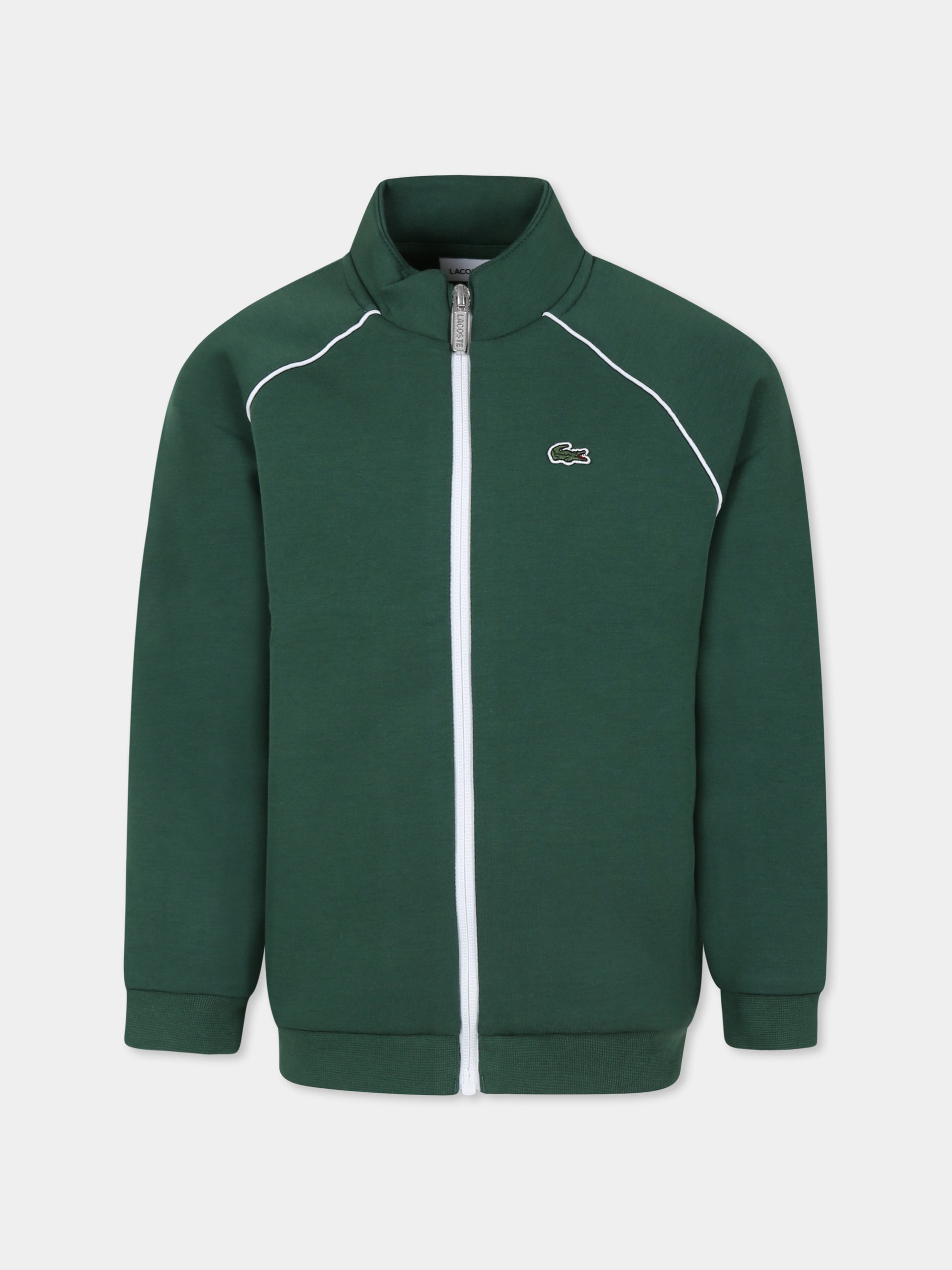 Felpa verde per bambino con coccodrillo,Lacoste,SJ2152 132 -