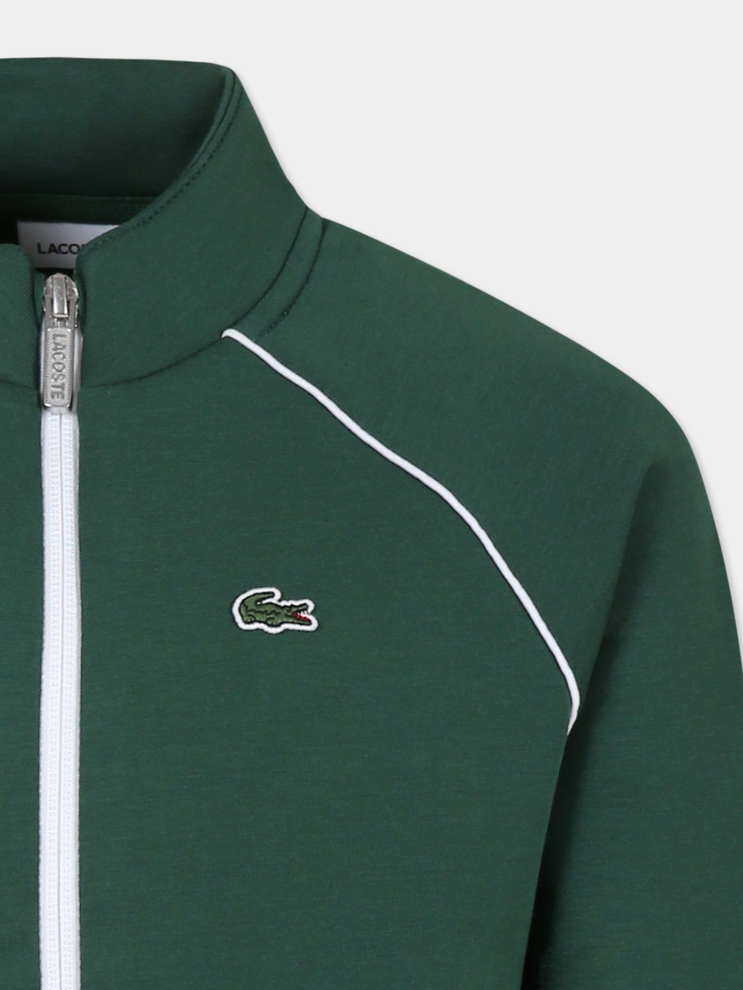 Felpa verde per bambino con coccodrillo,Lacoste,SJ2152 132 -
