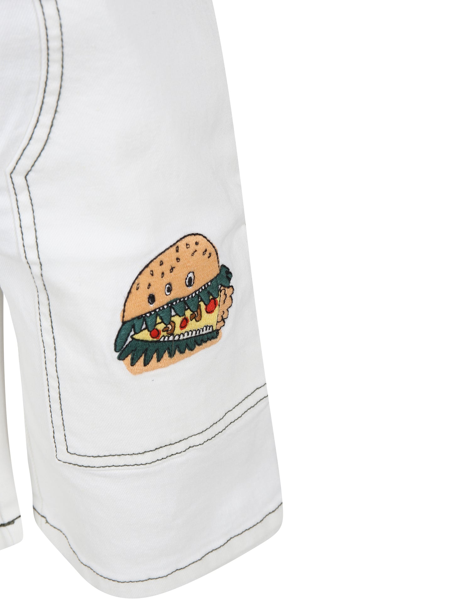 Shorts bianchi per bambino con hamburger,Stella Mccartney Kids,TU6R39 Z0156 101