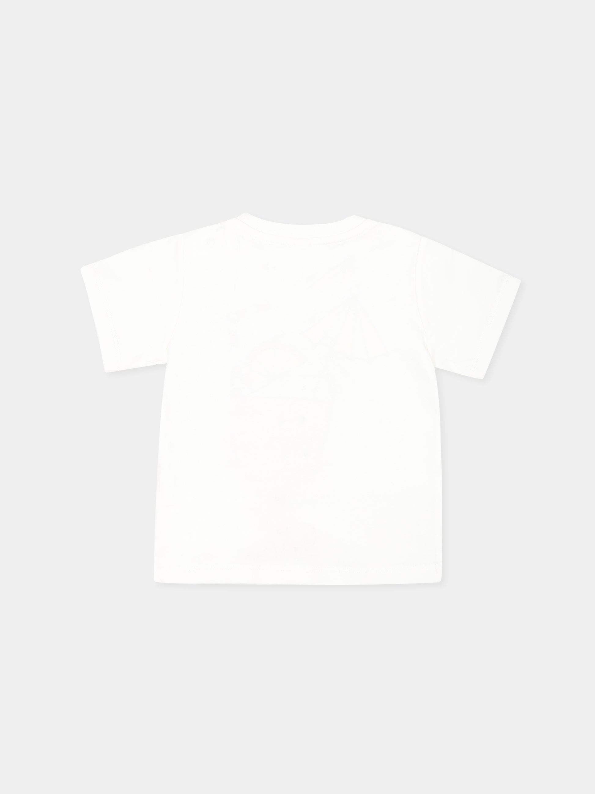 T-shirt avorio per neonata con stampa cocktail,Stella Mccartney Kids,TU8011 Z0434 101