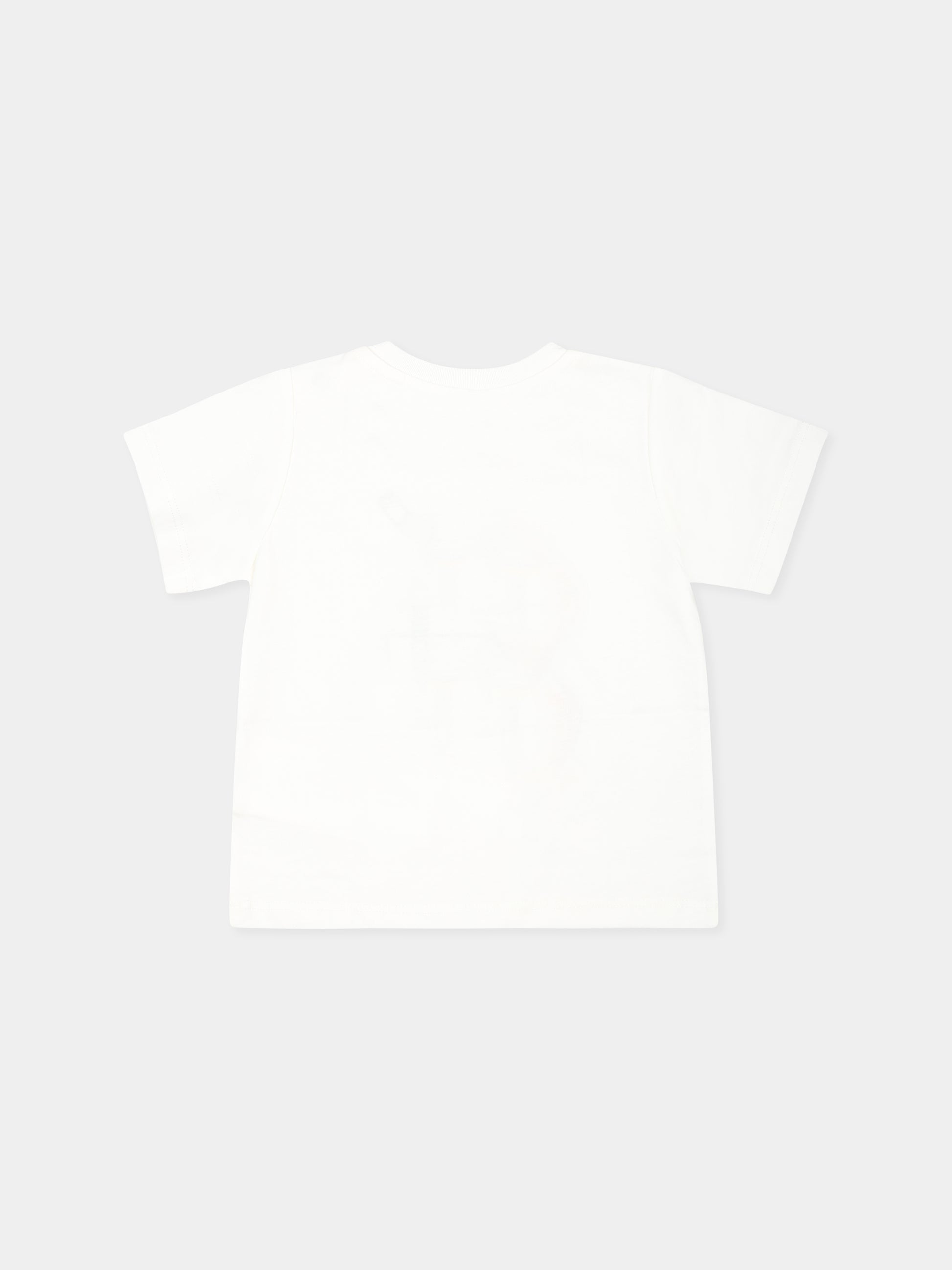 T-shirt avorio per neonato con stampa cocktail,Stella Mccartney Kids,TU8551 Z0434 101