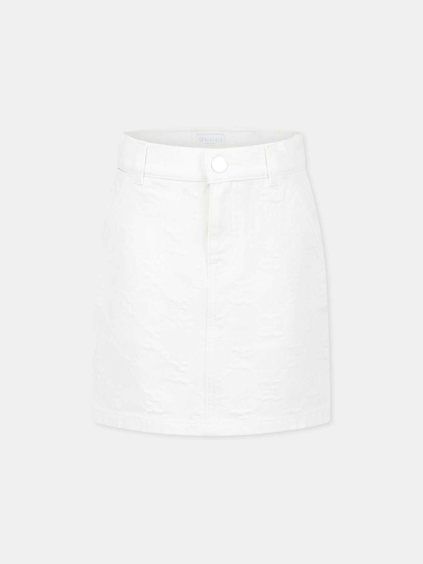 White skirt for girl with Web detail