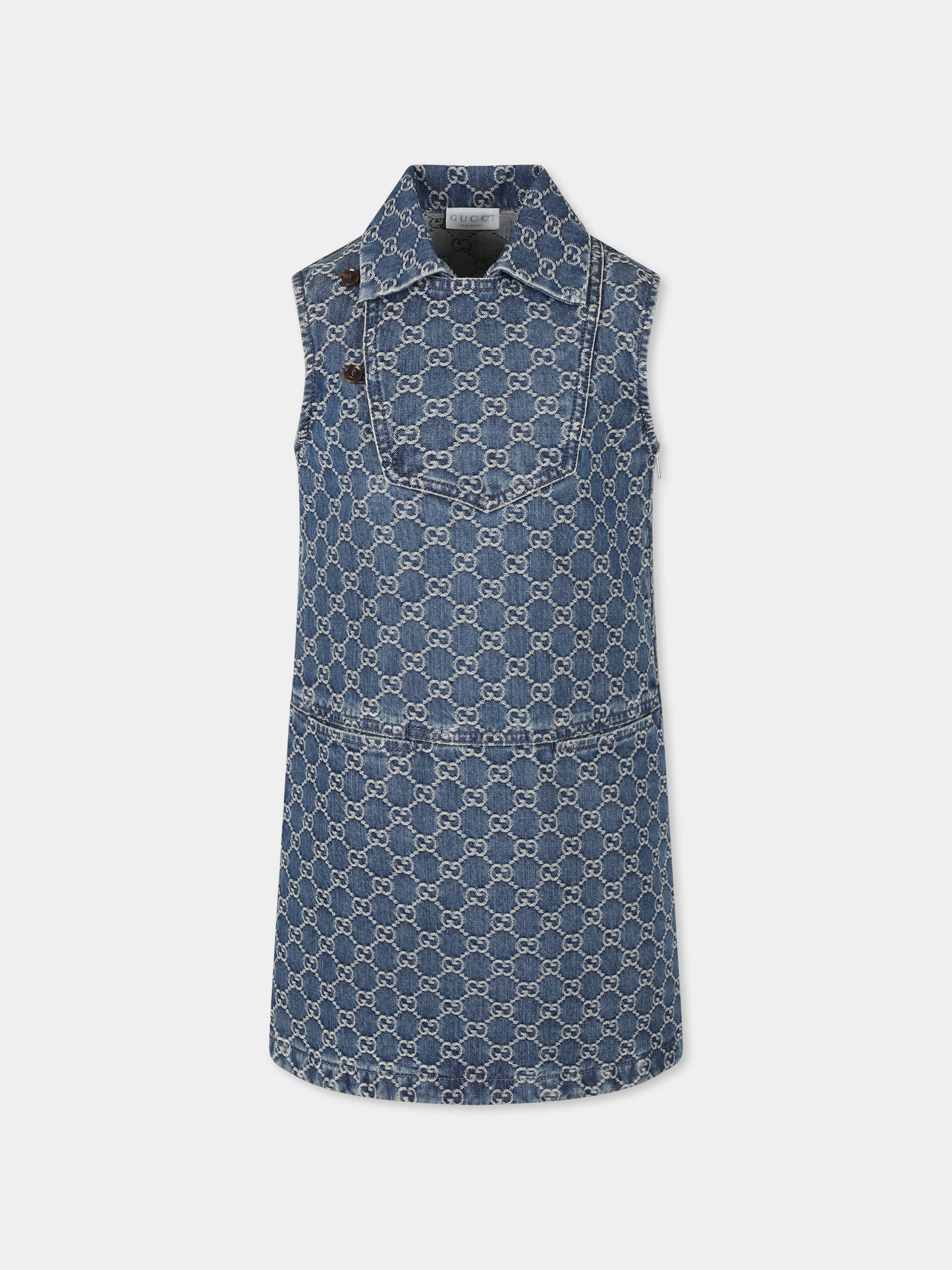 Vestito denim per bambina con GG,Gucci Kids,808299 XDC6G 4266