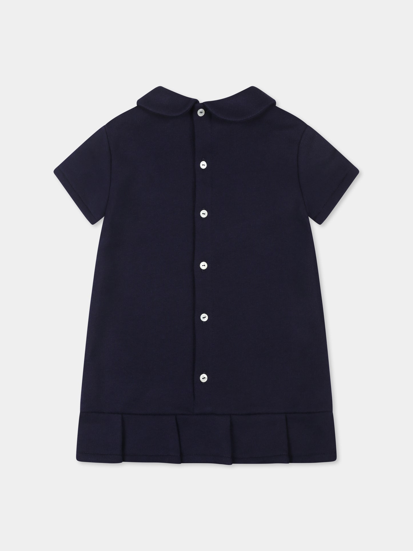 Vestito blu per neonata con morsetto,Gucci Kids,787372 XJGPC 4780