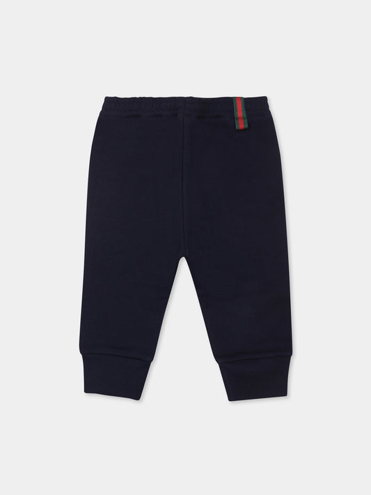 Blue sweatpants for babykids with logo