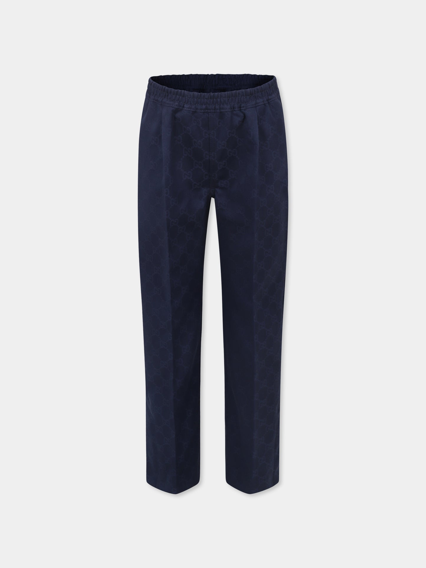 Pantaloni blu per bambino con dettaglio Web,Gucci Kids,804419 XWA3G 4843