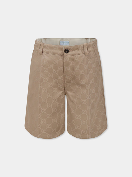 Brown shorts for boy with Web detail