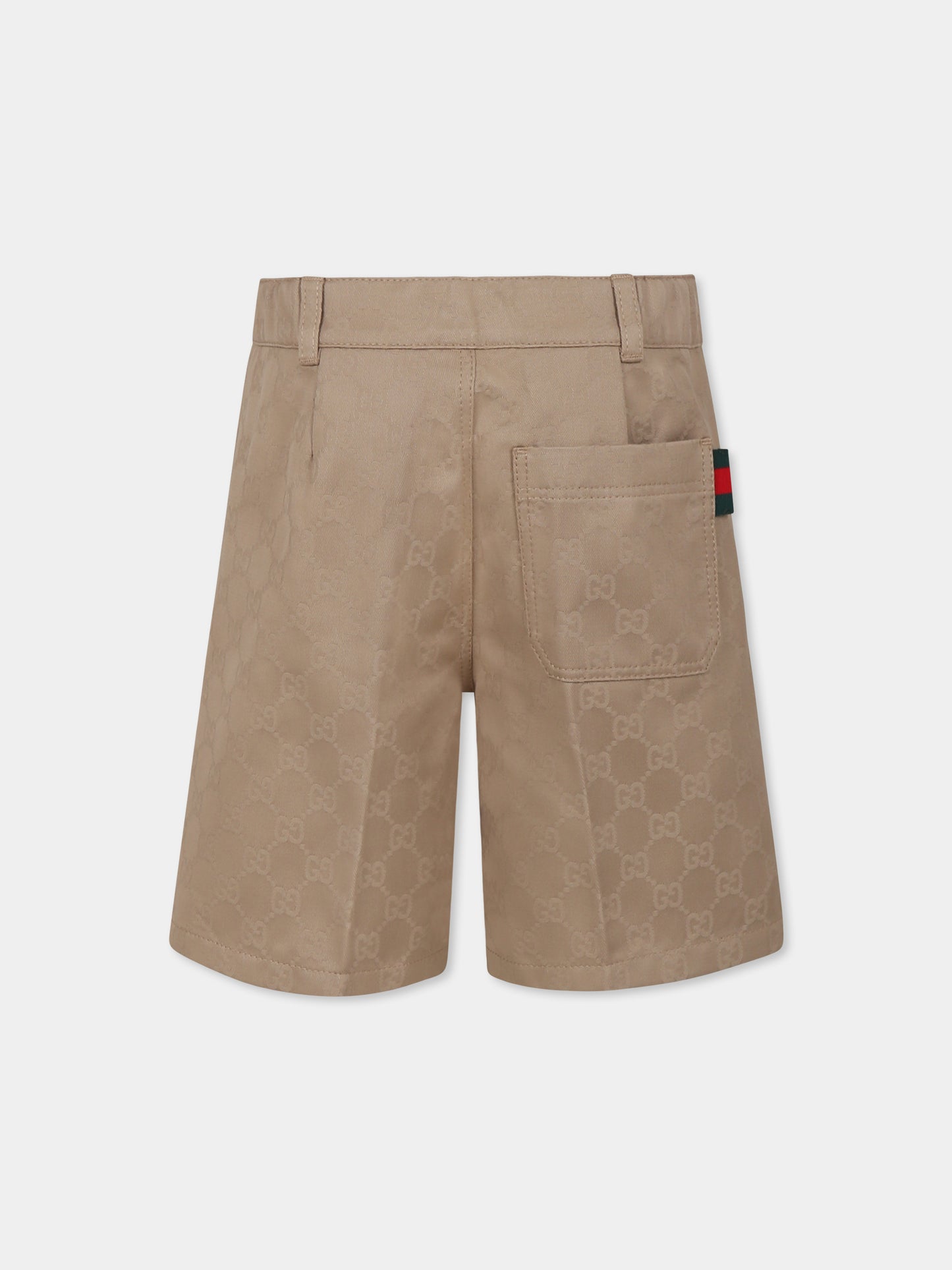 Brown shorts for boy with Web detail