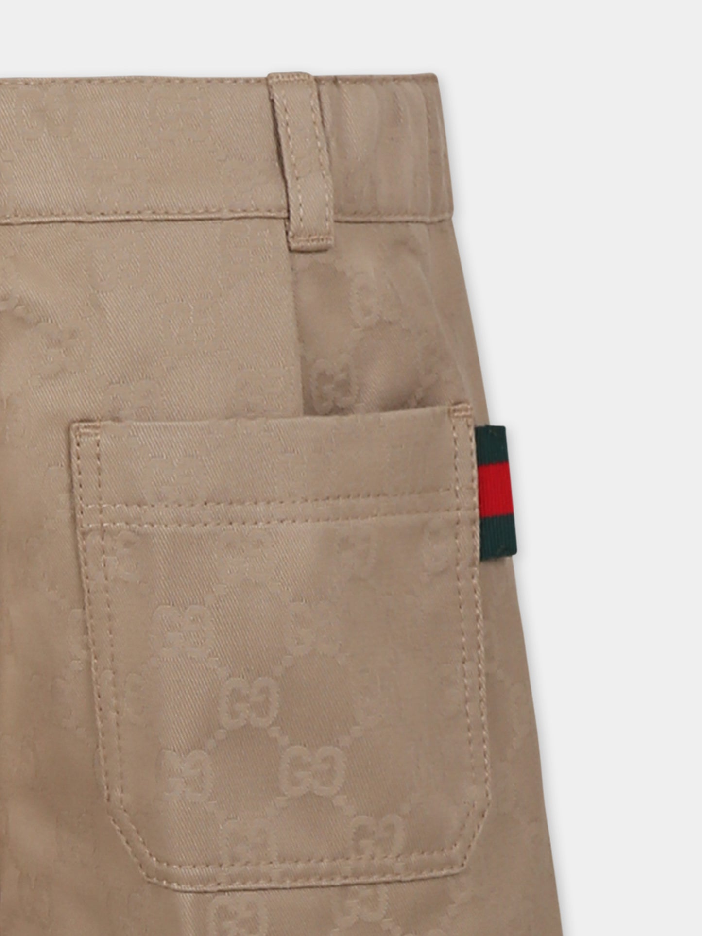 Brown shorts for boy with Web detail
