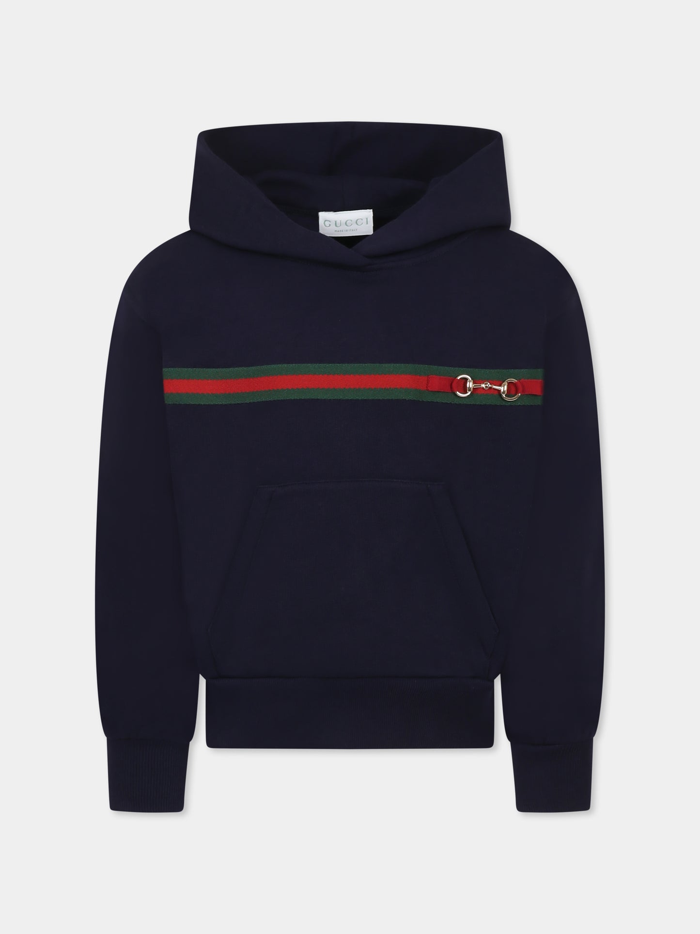 Felpa blu per bambina con morsetto,Gucci Kids,787341 XJGPC 4780