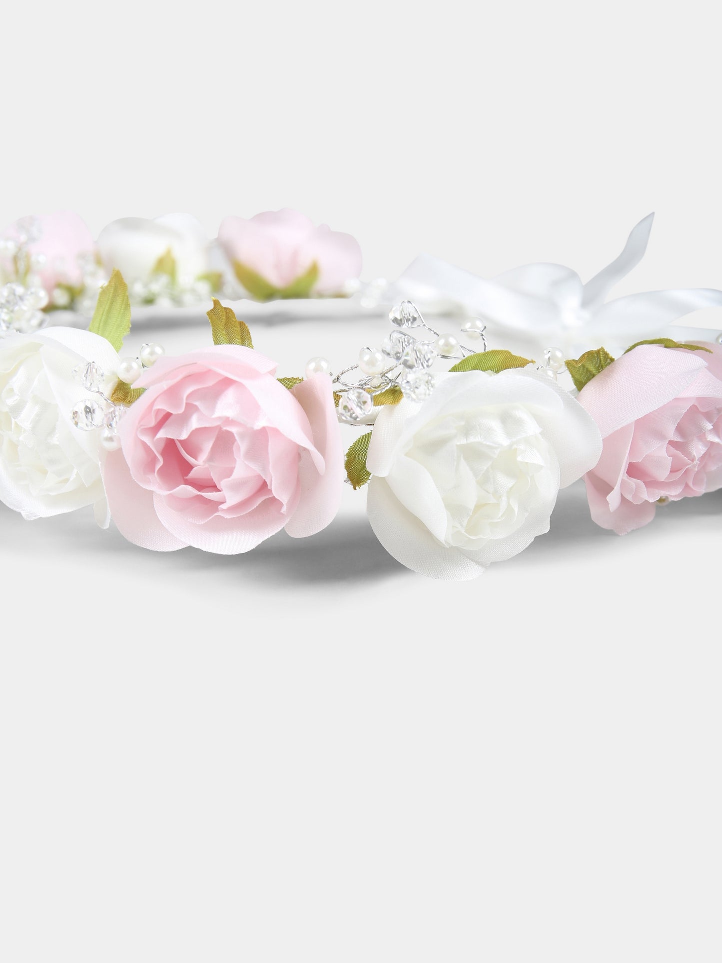 White headband for girl with flowers