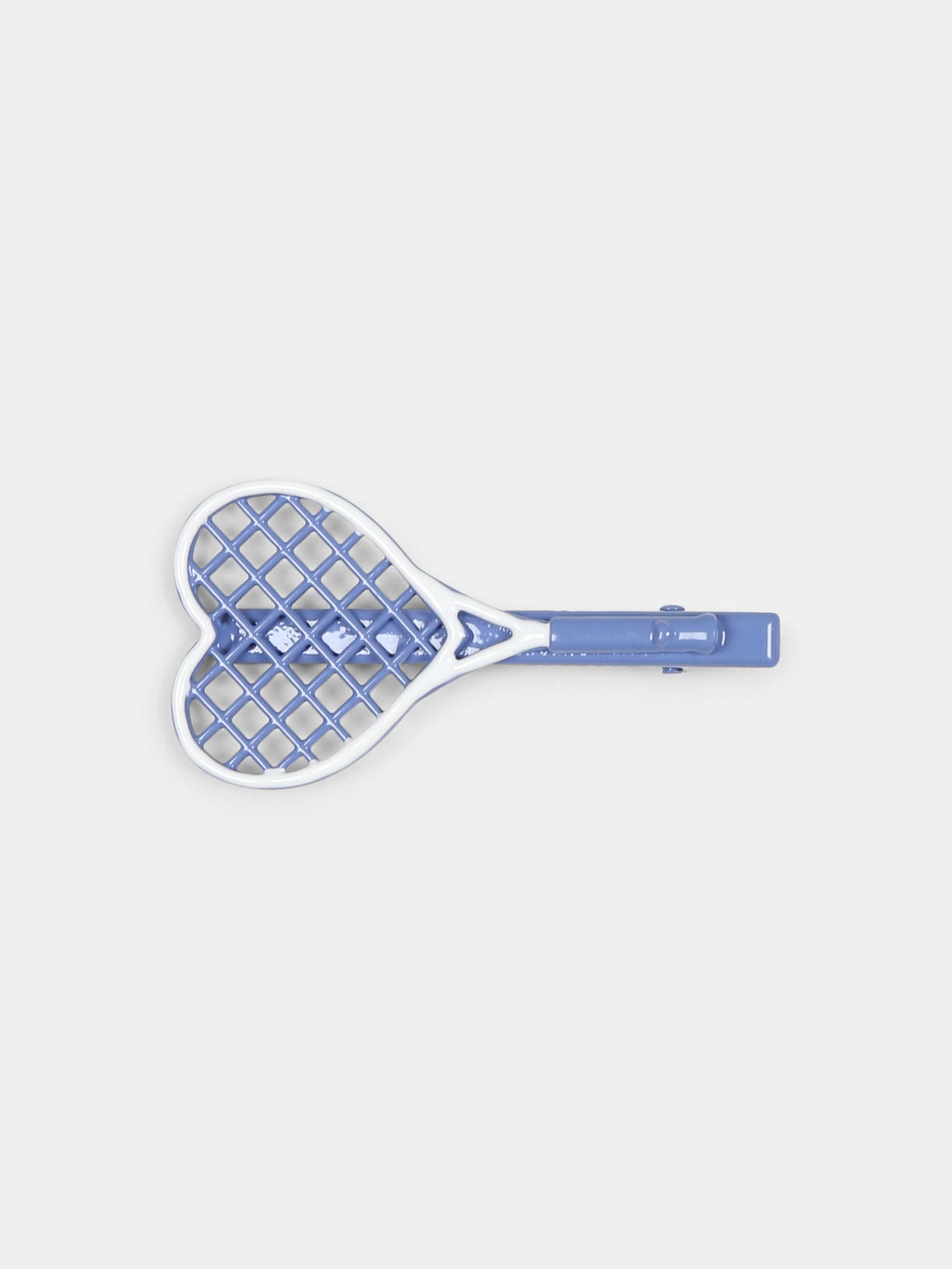 Set fermagli blu per bambina con logo e racchetta da tennis,Monnalisa,19E009 5075 0056