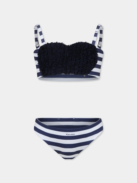 Bikini blu per bambina con cuore,Monnalisa,19E067 5708 9956