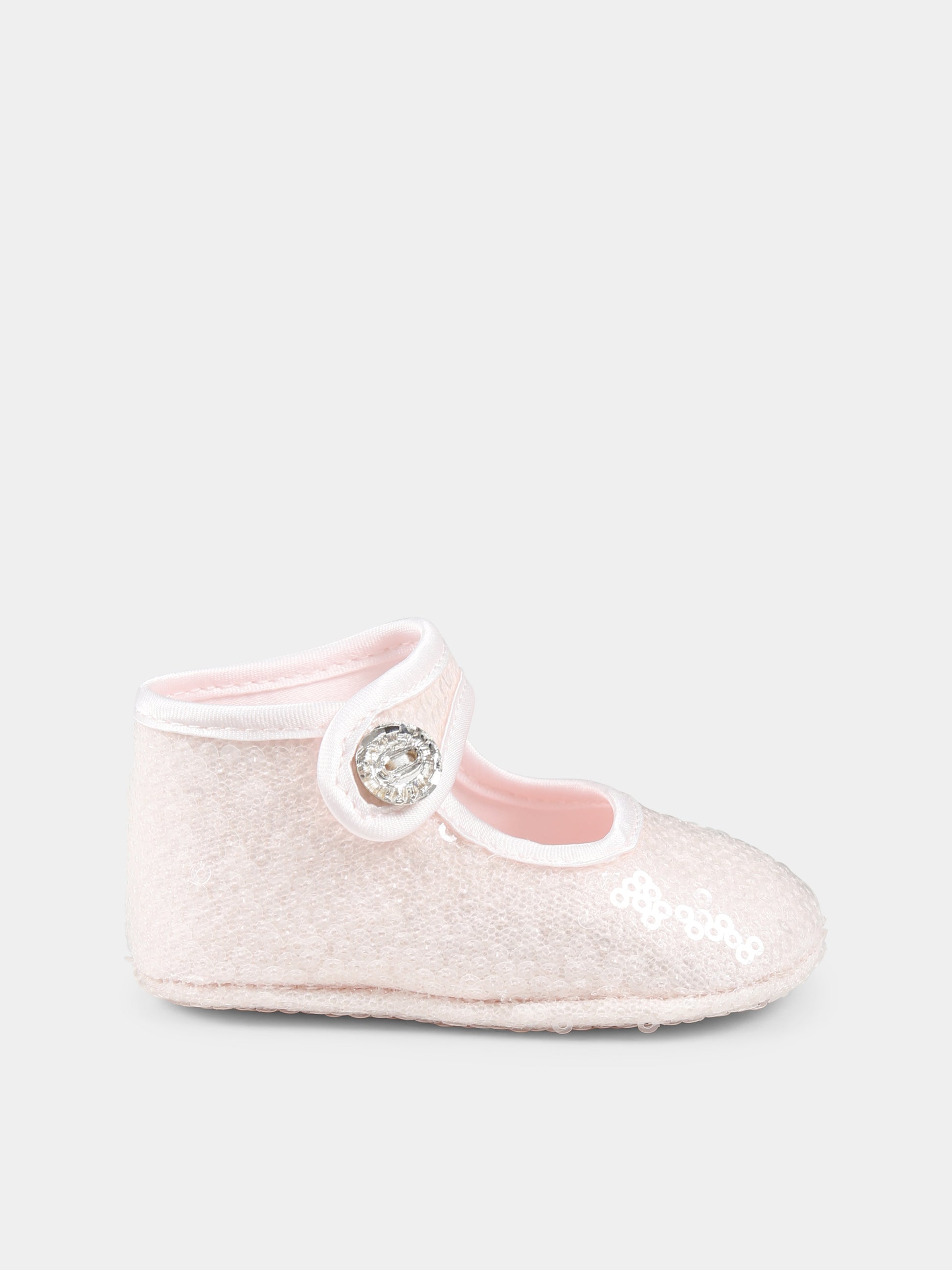 Ballerine rosa per neonata con paillettes,Monnalisa,73E006 5901 0092