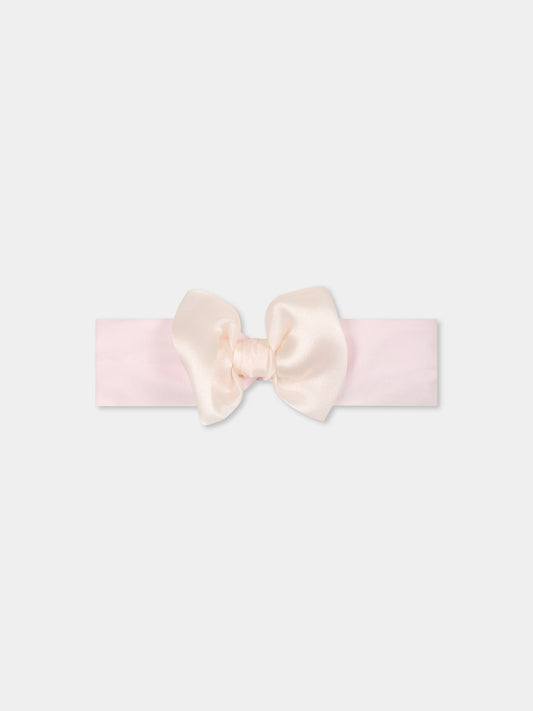 Pink headband for baby girl with bow