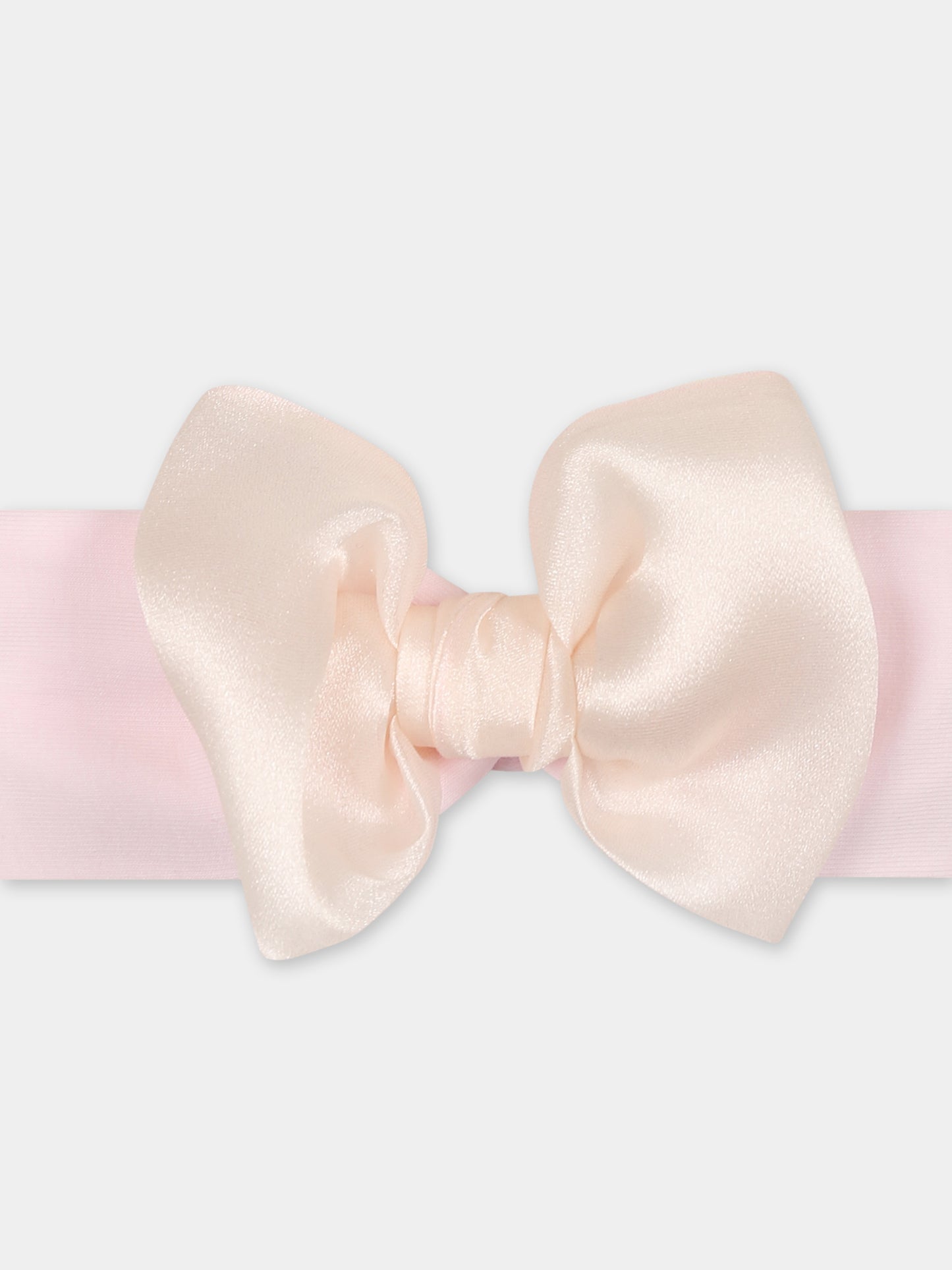 Pink headband for baby girl with bow