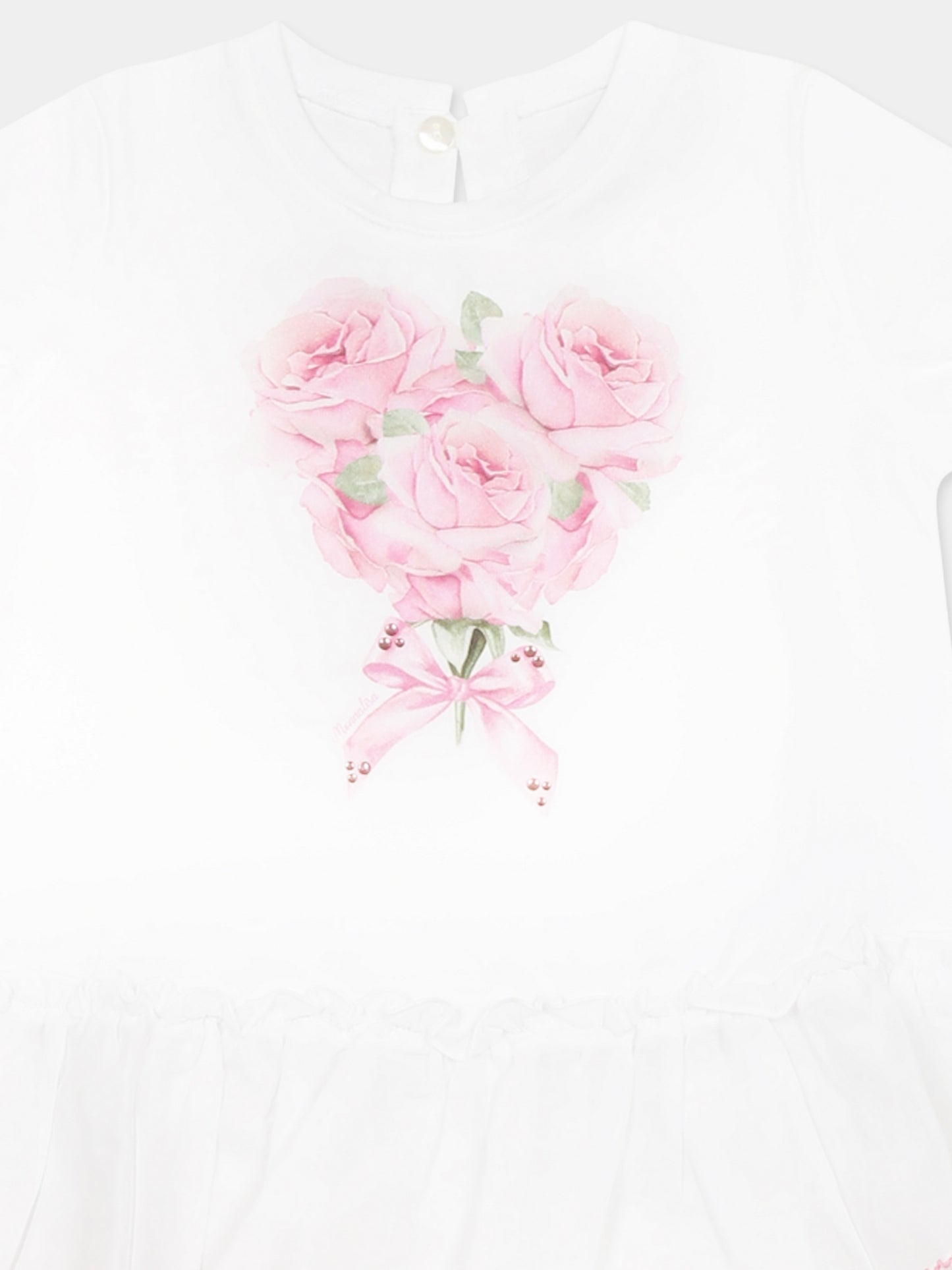 White suit for baby girl with rose