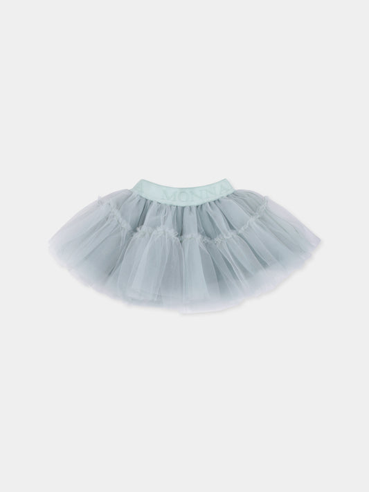 Light blue skirt for baby girl with logo