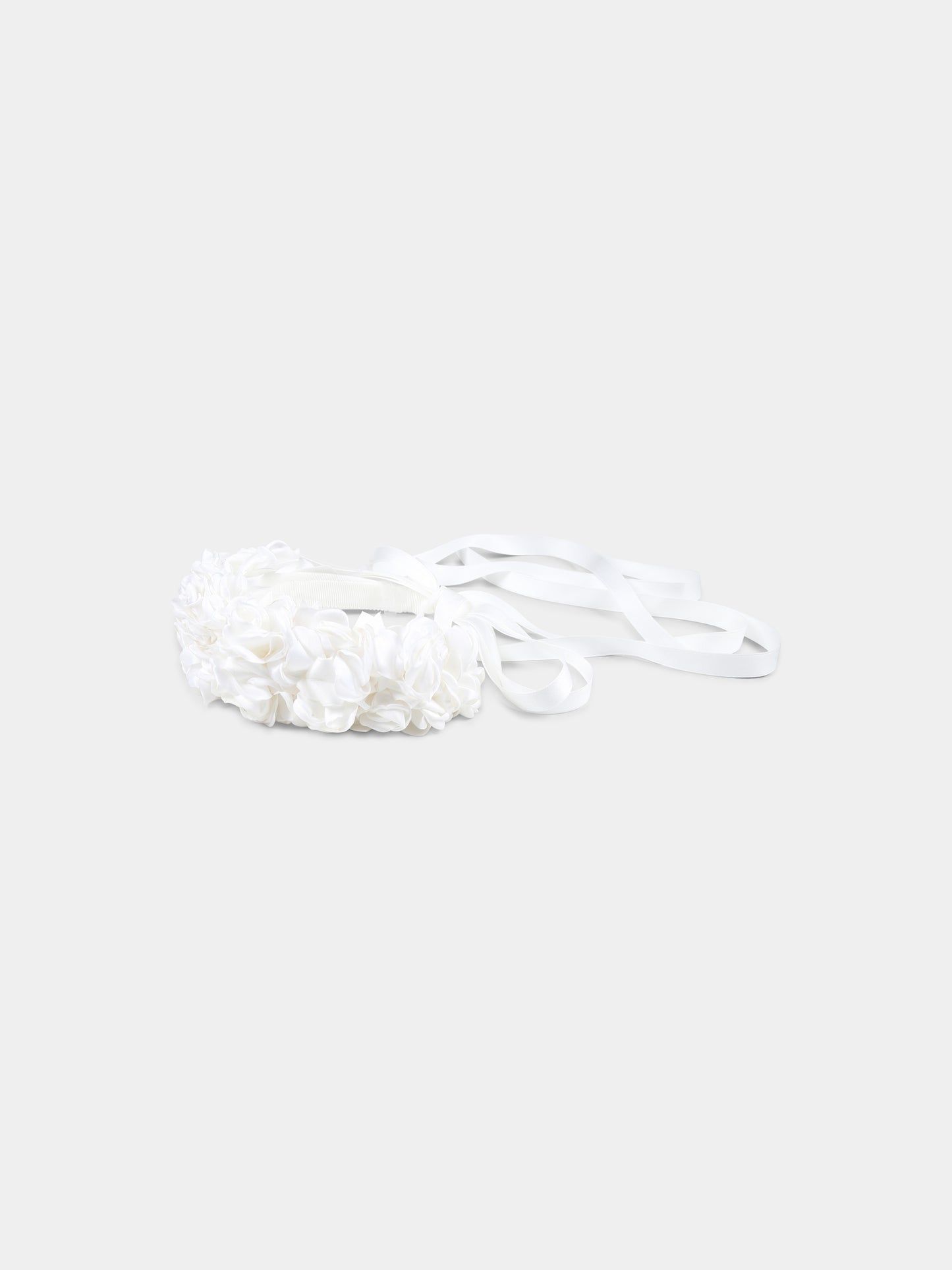 White headband for girl with flowers