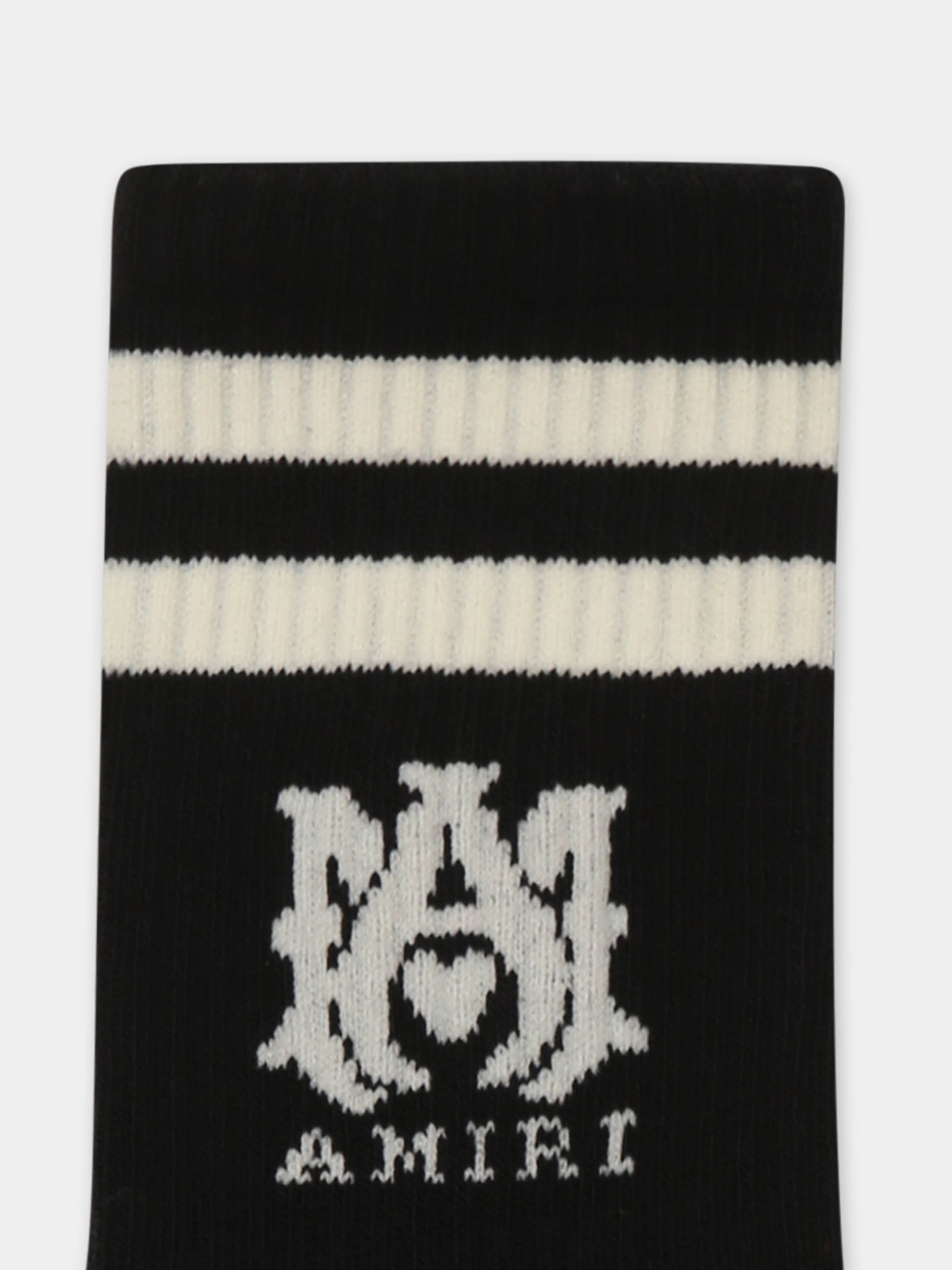 Calze nere per bambini con logo,Amiri,AKACSK1005 BLACK