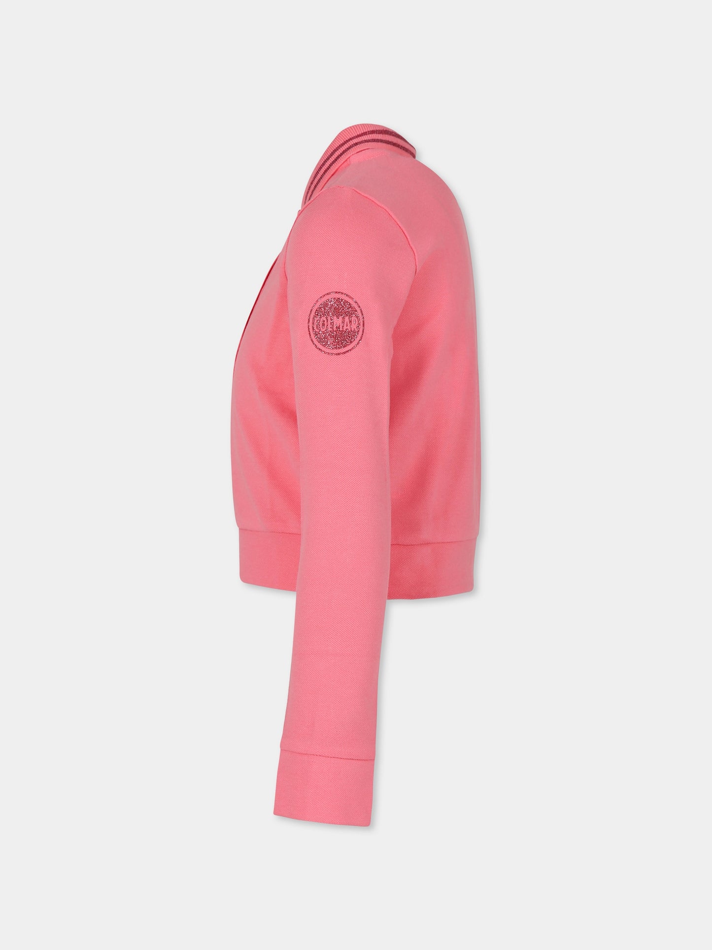 Polo crop rosa per bambina con logo,Colmar Originals Kids,3508 4SH 651