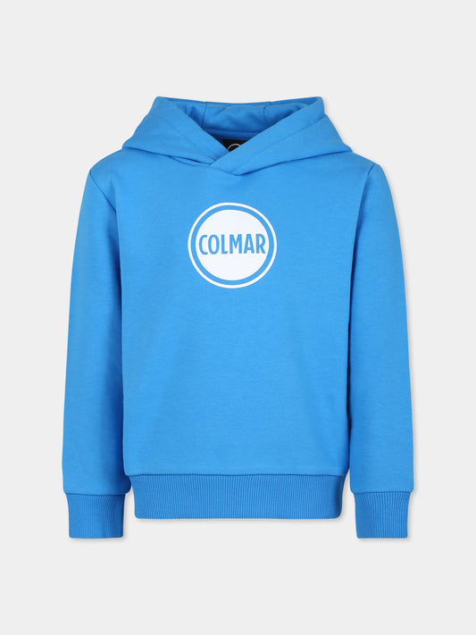 Felpa celeste per bambino con logo,Colmar Originals Kids,3646M 5WS 672