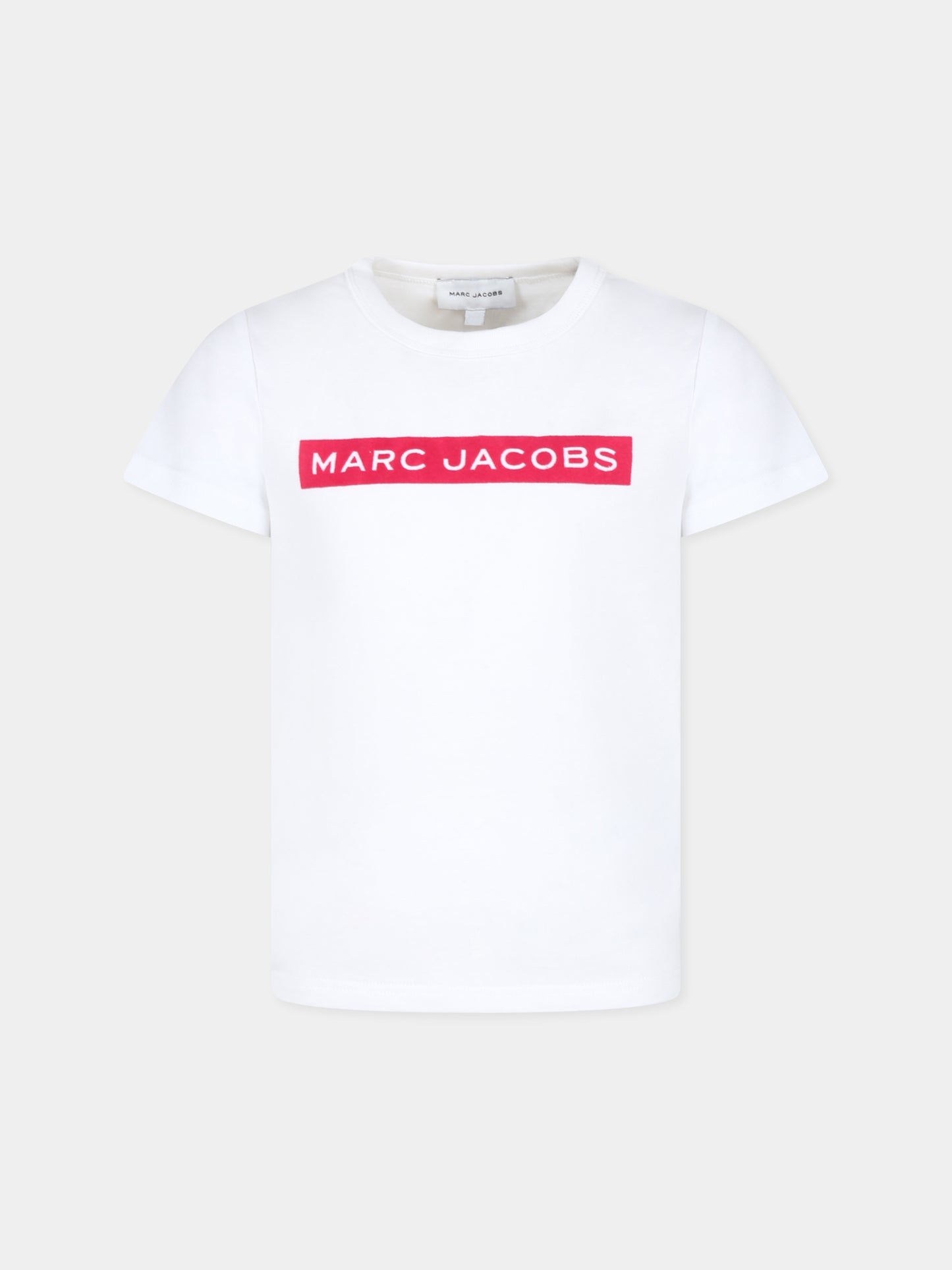 T-shirt bianca per bambina con logo,Marc Jacobs,W15679 10P