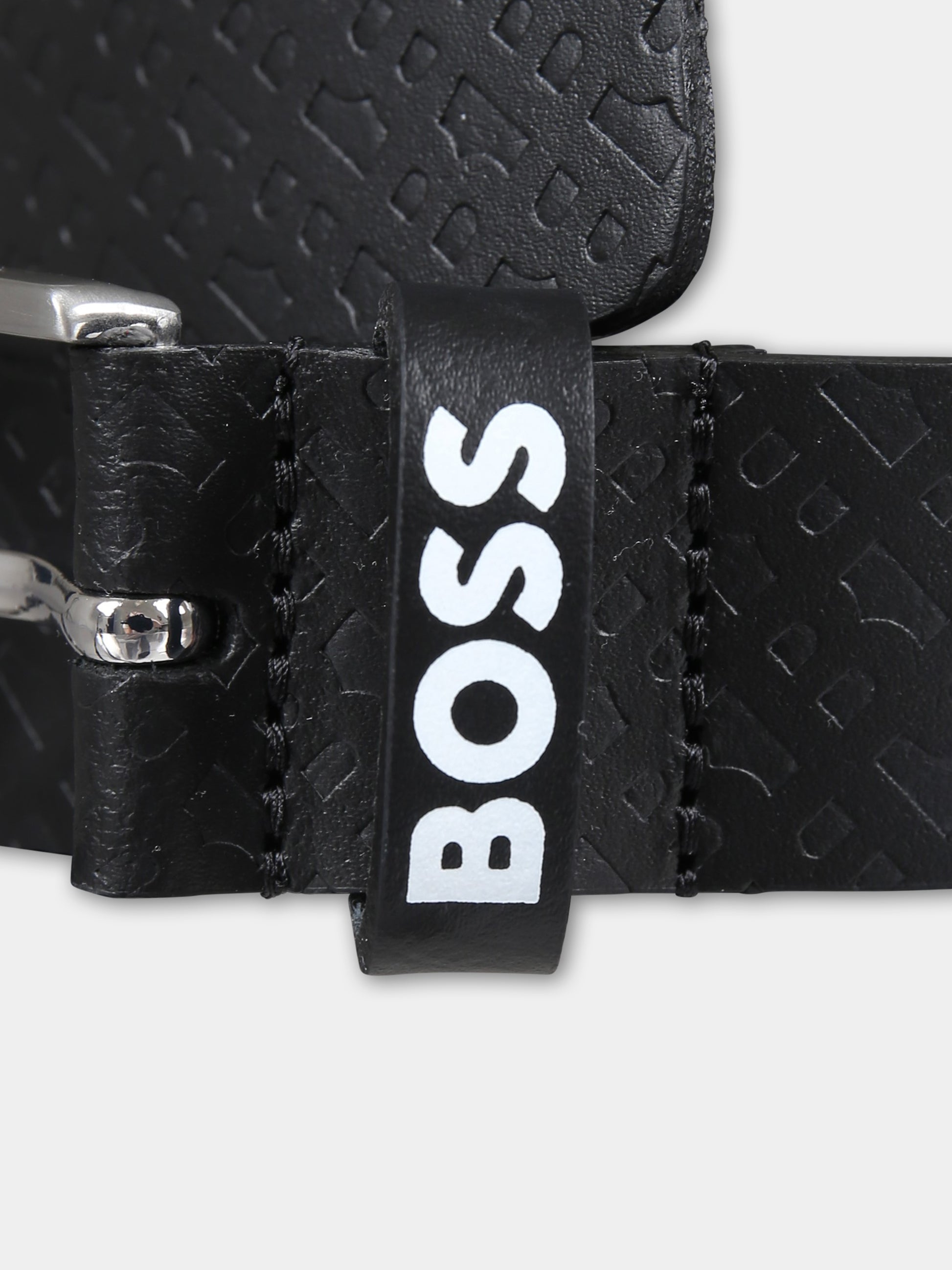 Cintura nera per bambino con logo,Boss,J20402 09B