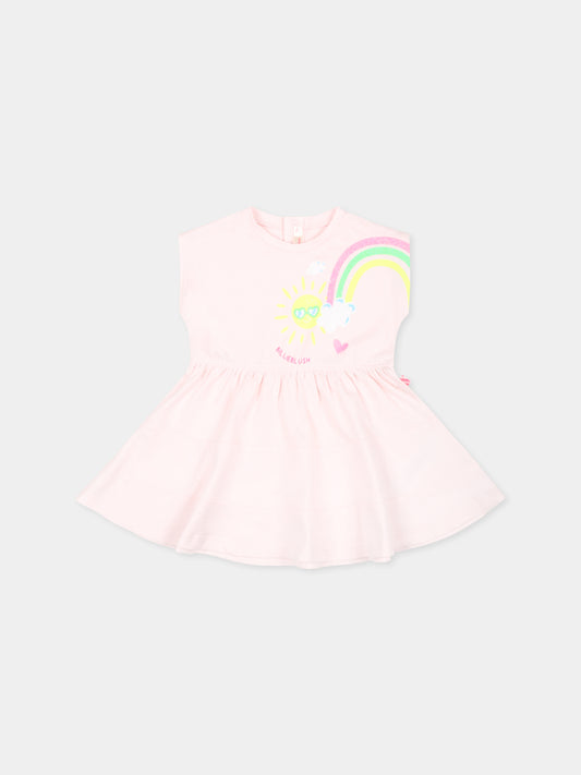 Vestito rosa per neonata con arcobaleno,Billieblush,U02353 45S