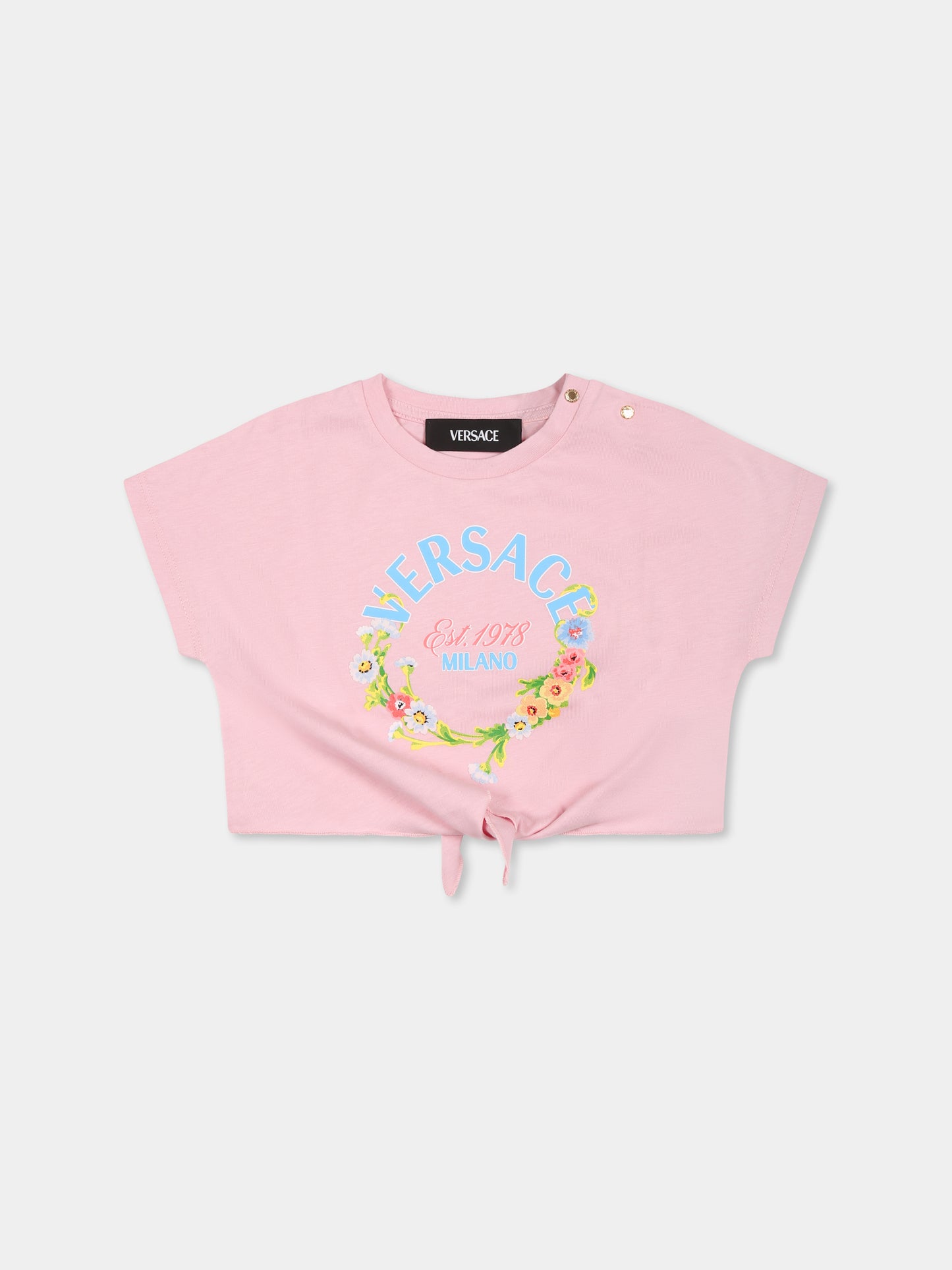 Pink t-shirt for baby girl with logo