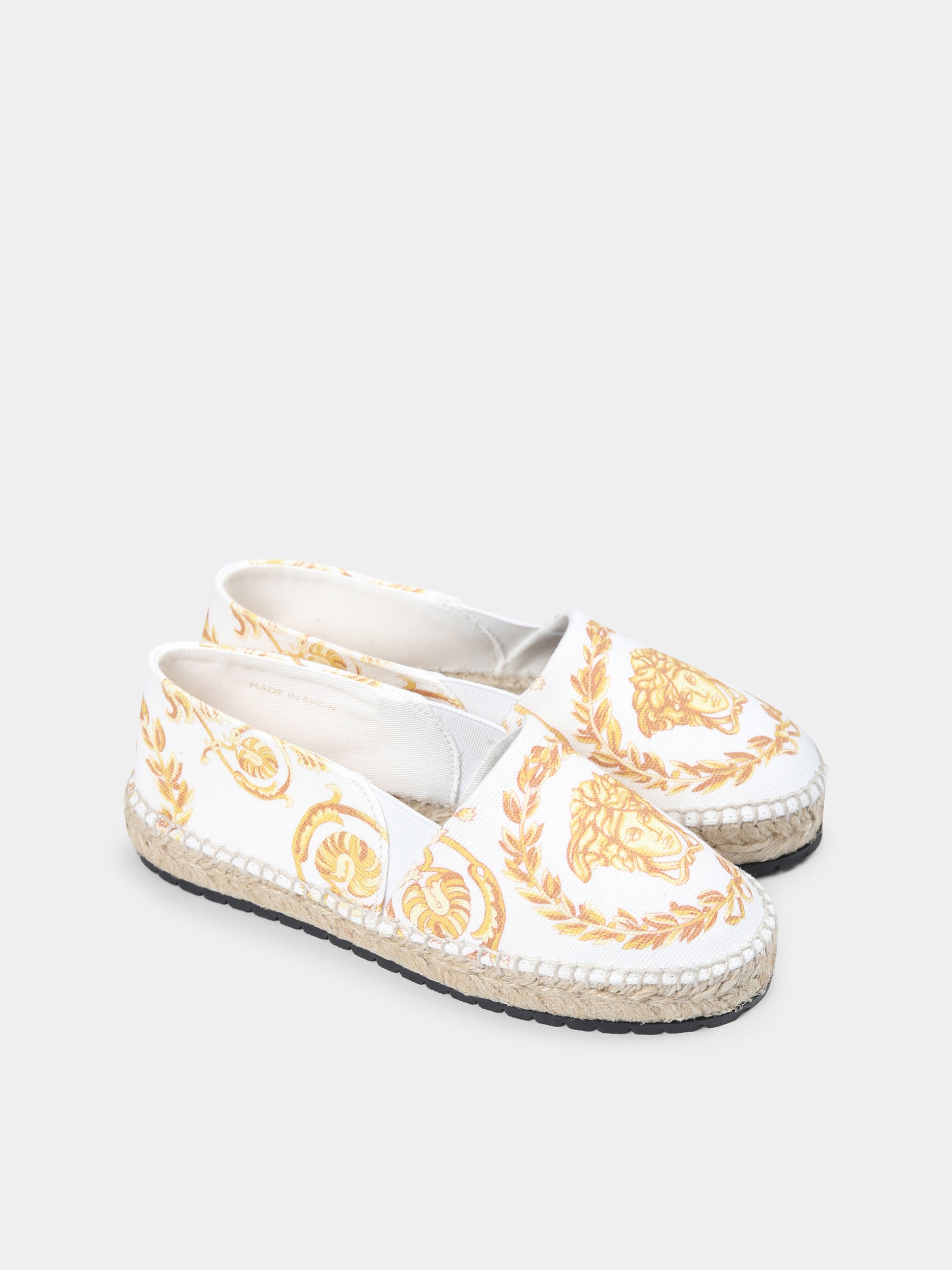 Espadrillas bianche per bambina con Medusa,Versace,1018007 1A12889 2W110