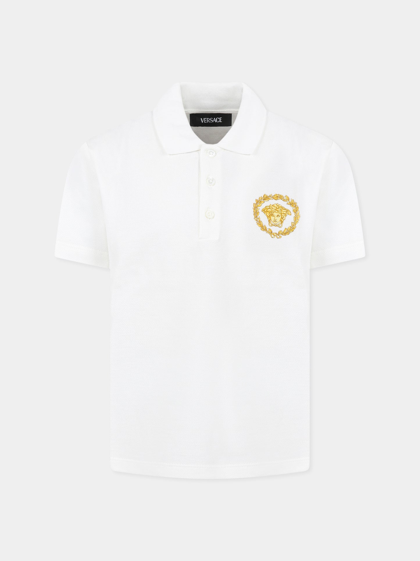 Polo bianca per bambino con Medusa,Versace,1018280 1A13017 2W110