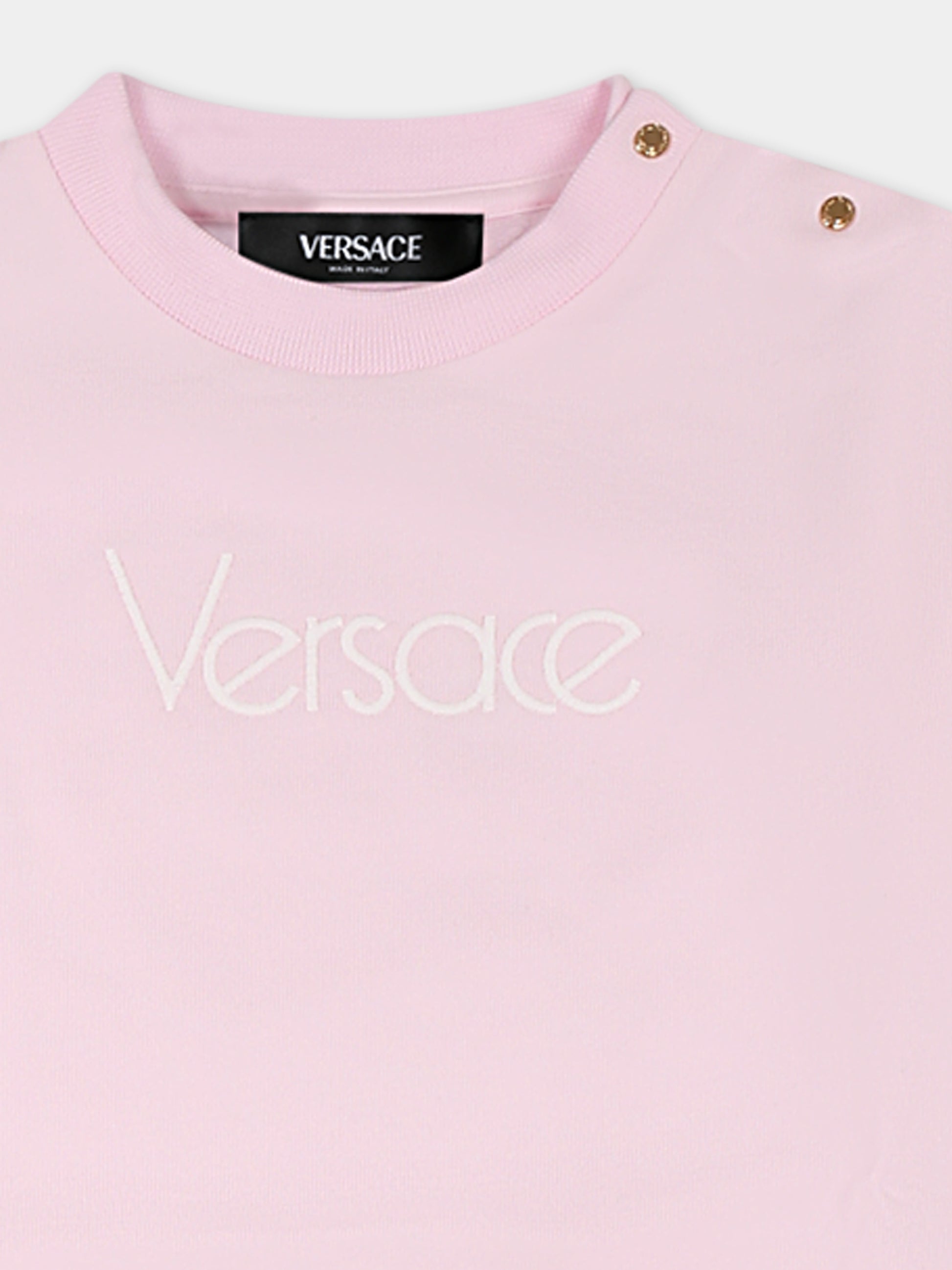 Completo rosa per neonata con logo,Versace,1017967 1A12433 2PW30