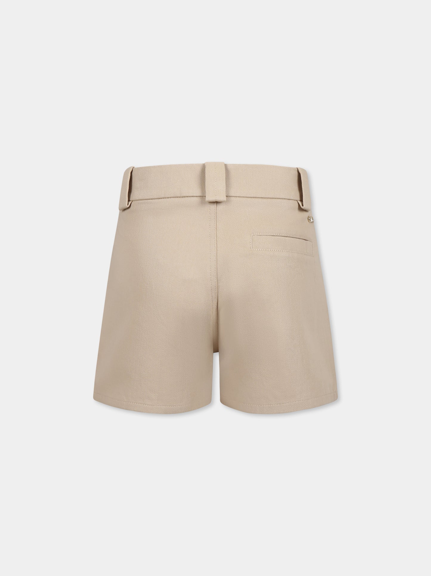 Shorts beige per bambina con logo,Chloé Kids,C20467 281