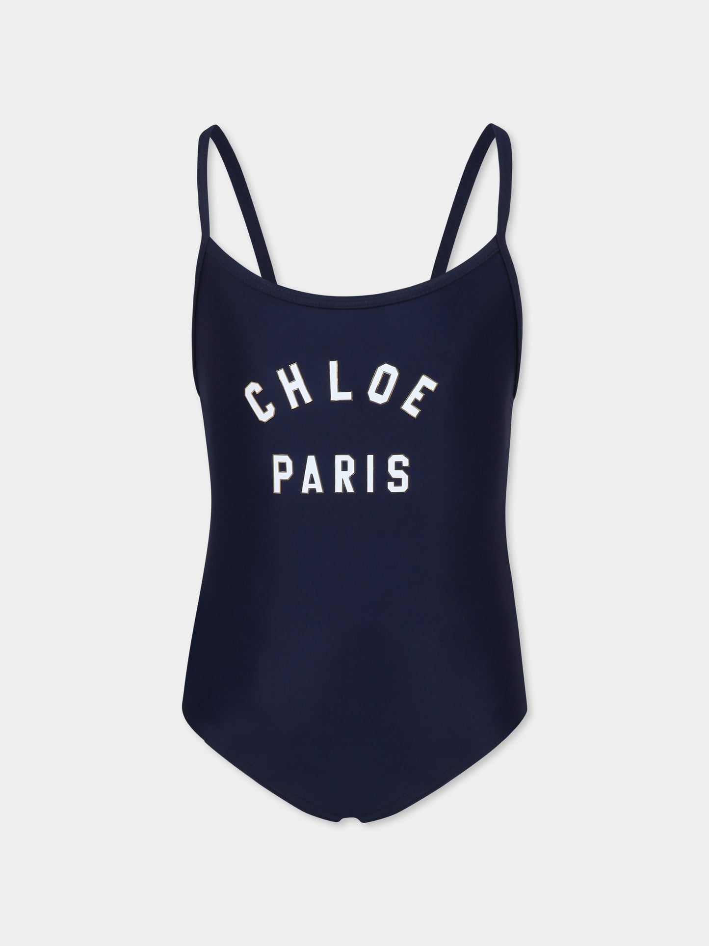 Costume blu per bambina con logo,Chloé Kids,C20502 859