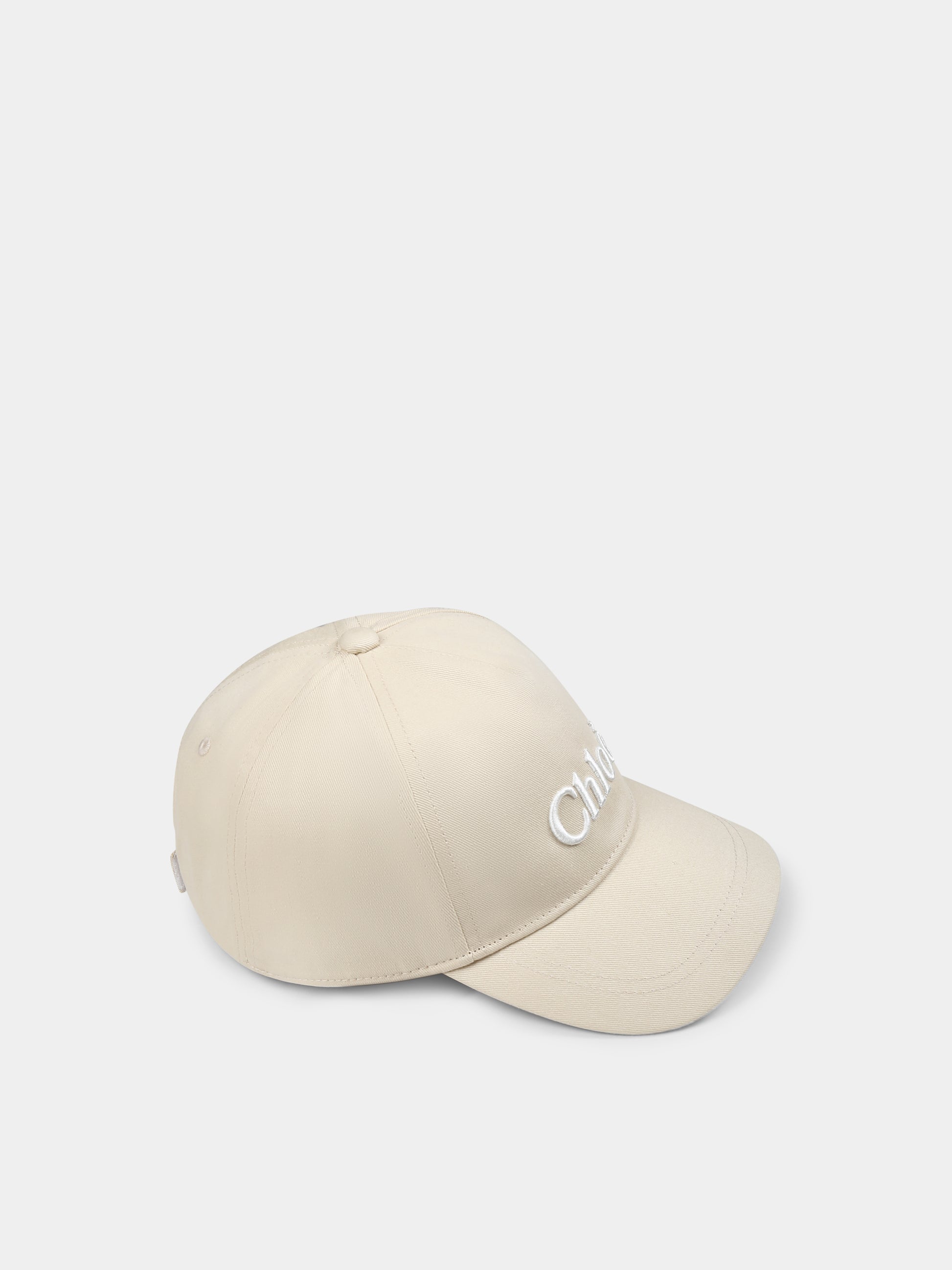 Cappello beige per bambina con logo,Chloé Kids,C20429 281