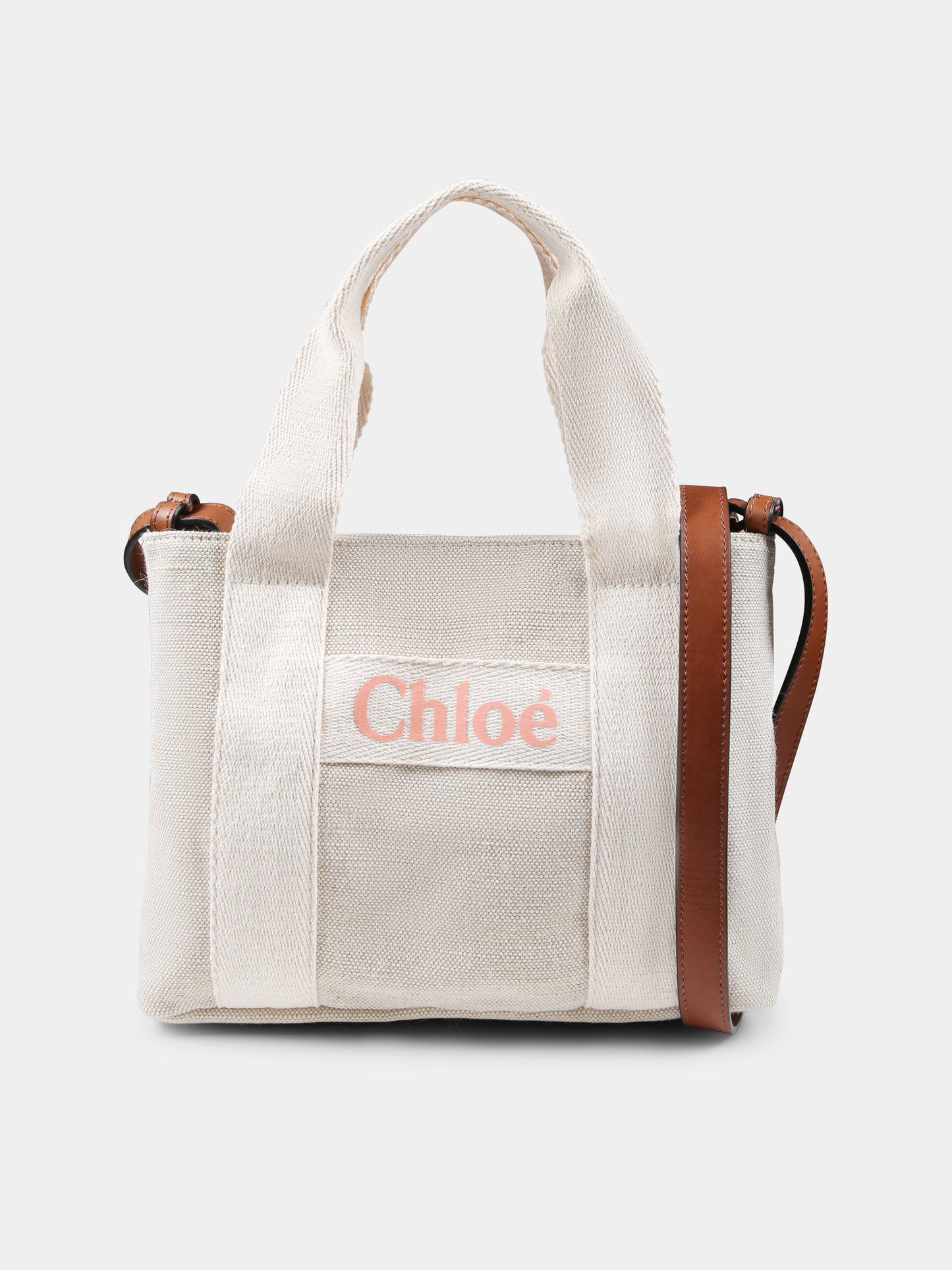 Borsa beige per bambina con logo,Chloé Kids,C20424 Z40