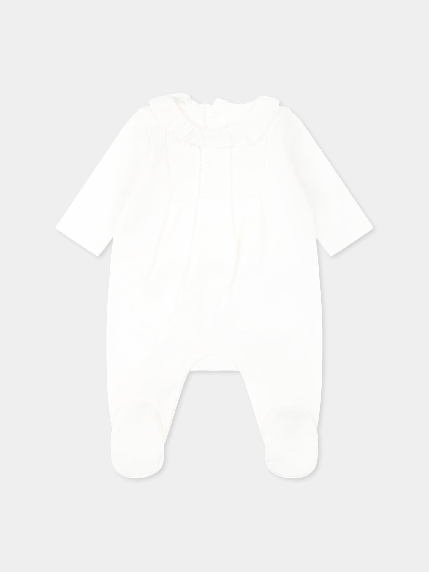 Set bianco per neonata con logo e fiori,Chloé Kids,C20408 117