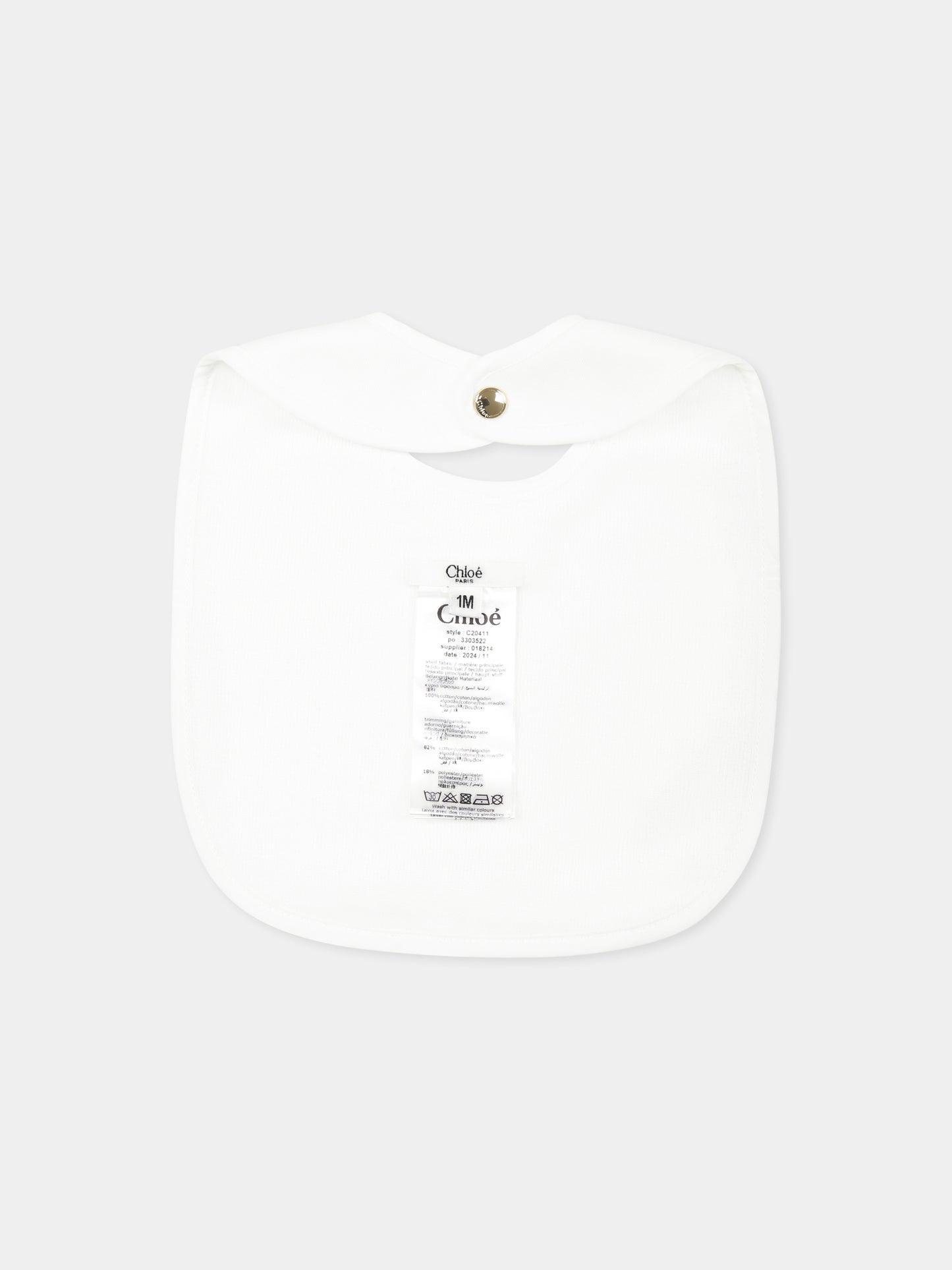 Set tutina rosa pe neonata con logo,Chloé Kids,C20411 45Q