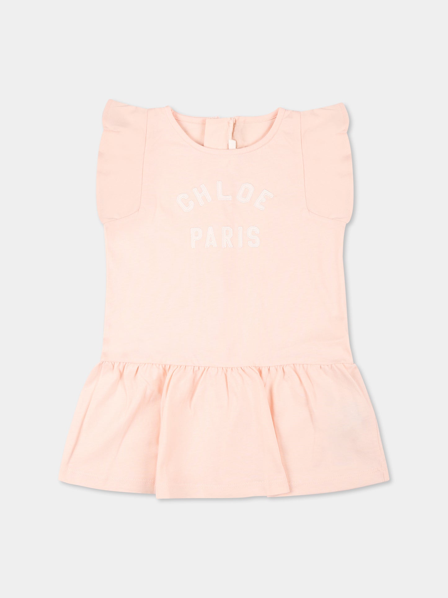 Vestito rosa per neonata con logo,Chloé Kids,C20596 46J