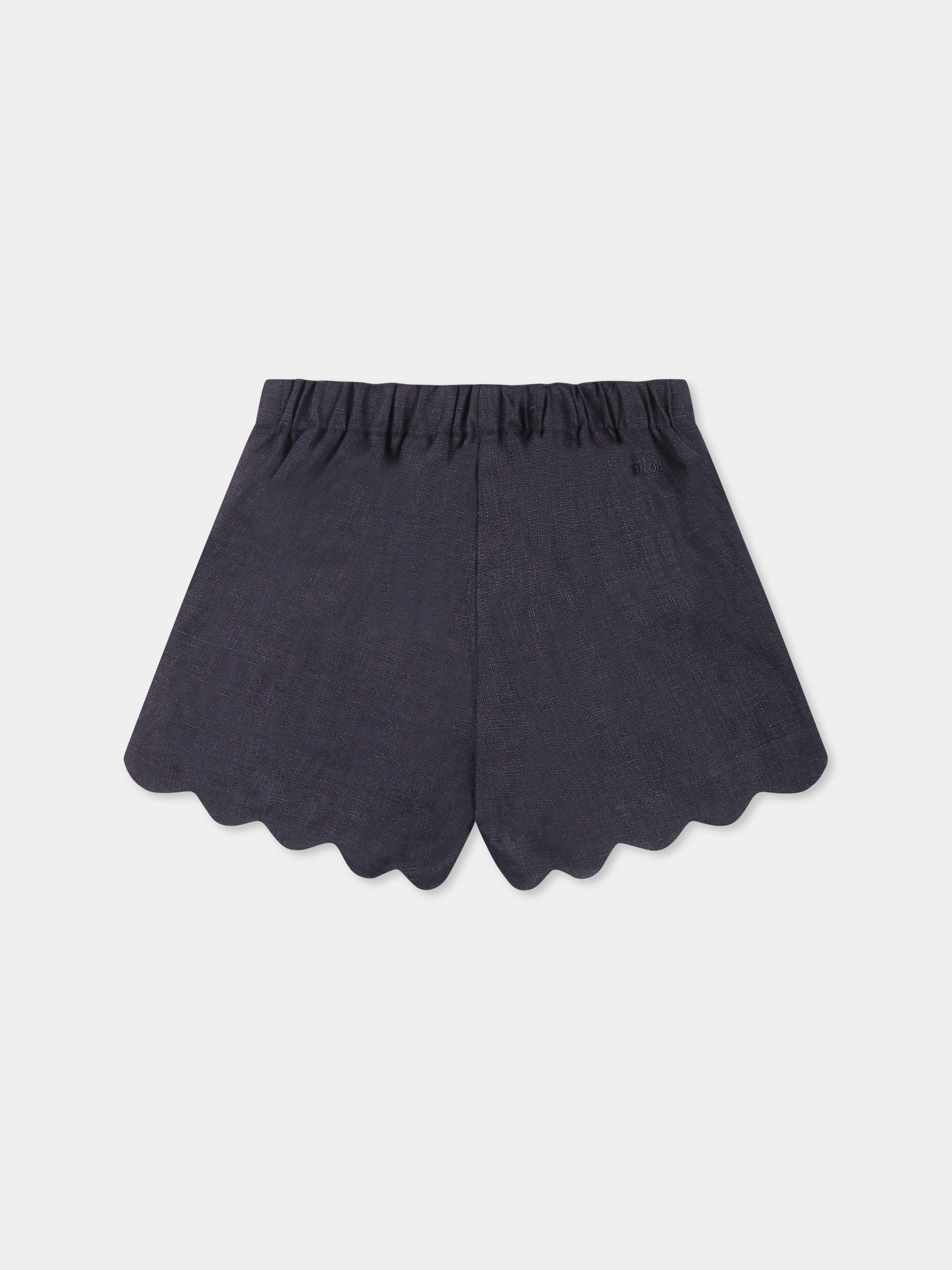Shorts blu per neonata con logo,Chloé Kids,C20537 859