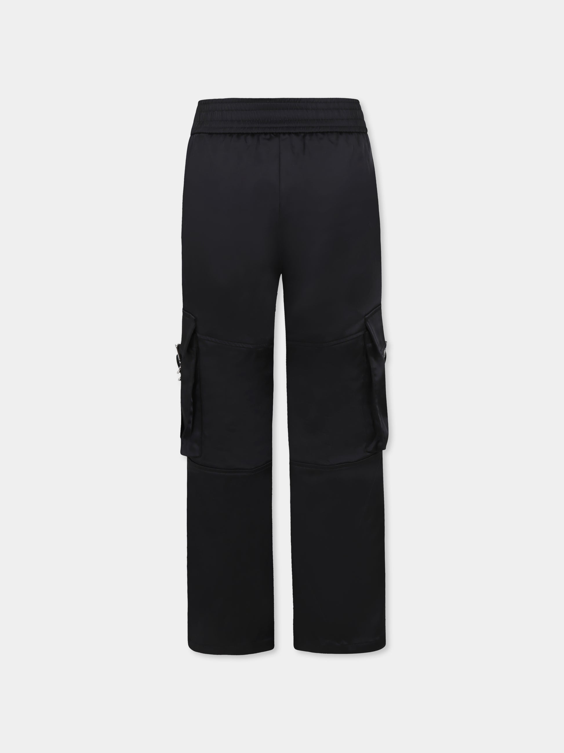 Pantaloni neri per bambina con logo,Givenchy Kids,H30766 09B