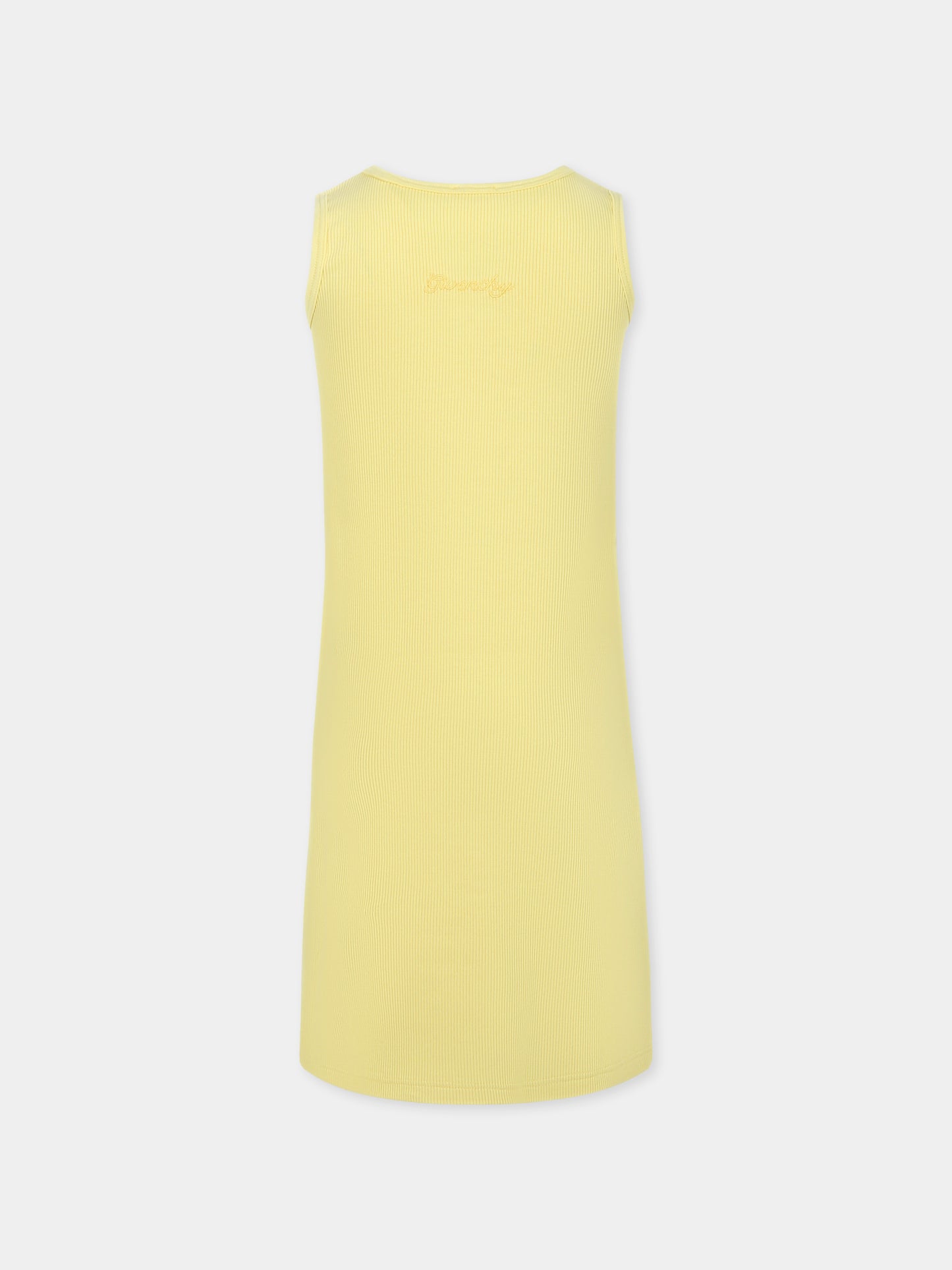 Yellow dress for girl with logo