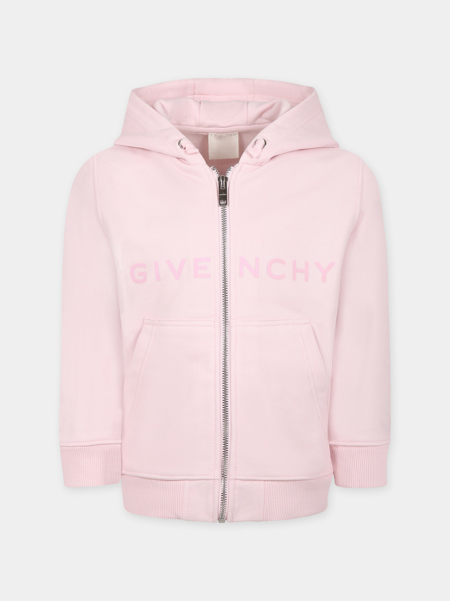 Pink sweatshirt for girl with logo