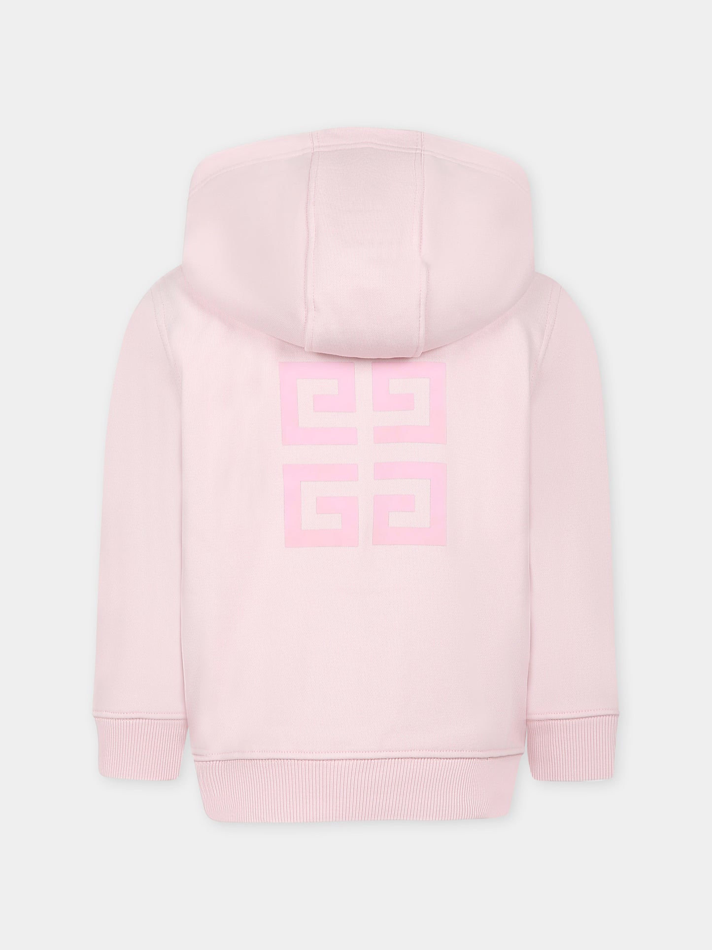 Pink sweatshirt for girl with logo