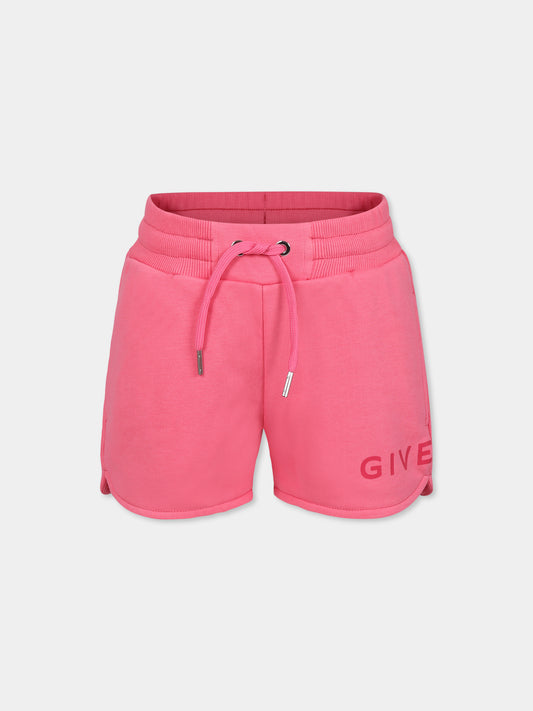 Shorts rosa per bambina con logo,Givenchy Kids,H30795 488