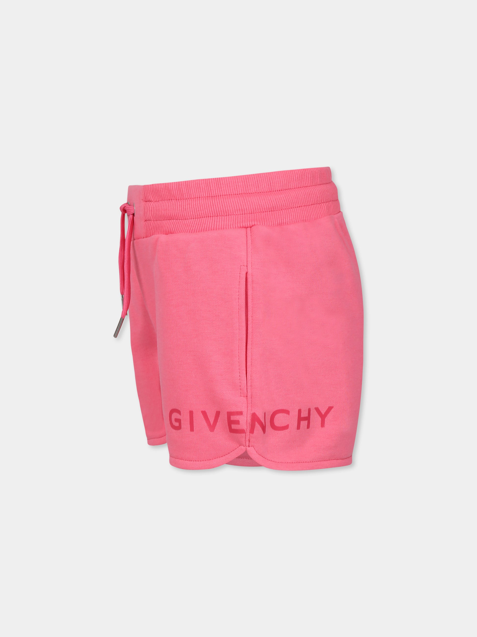 Shorts rosa per bambina con logo,Givenchy Kids,H30795 488