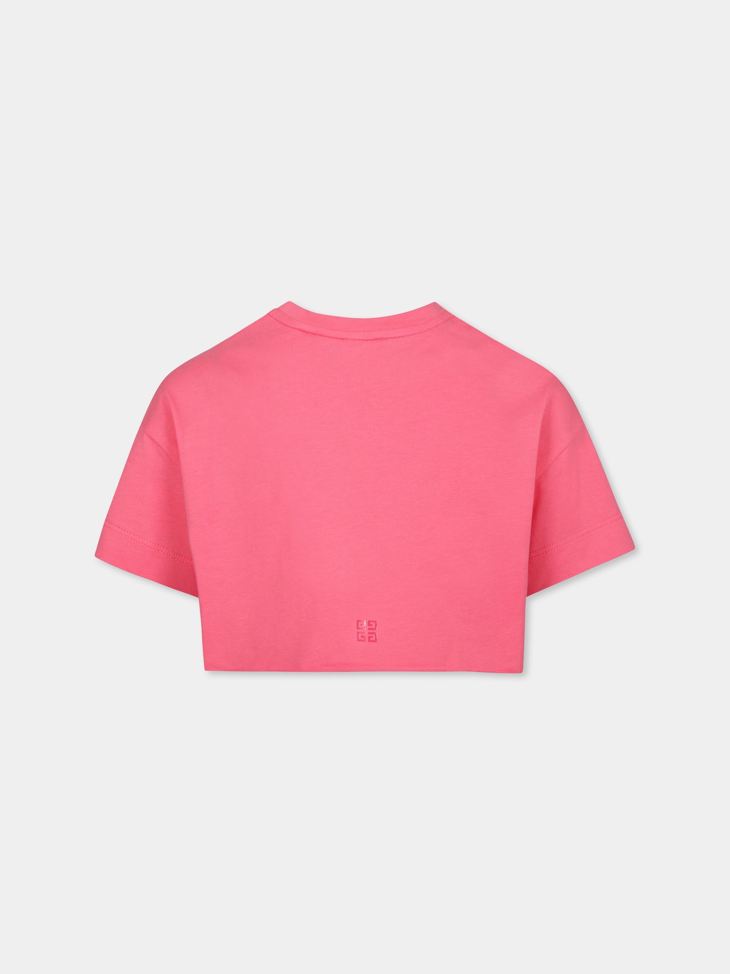 Felpa crop rosa per bambina con logo,Givenchy Kids,H30798 488